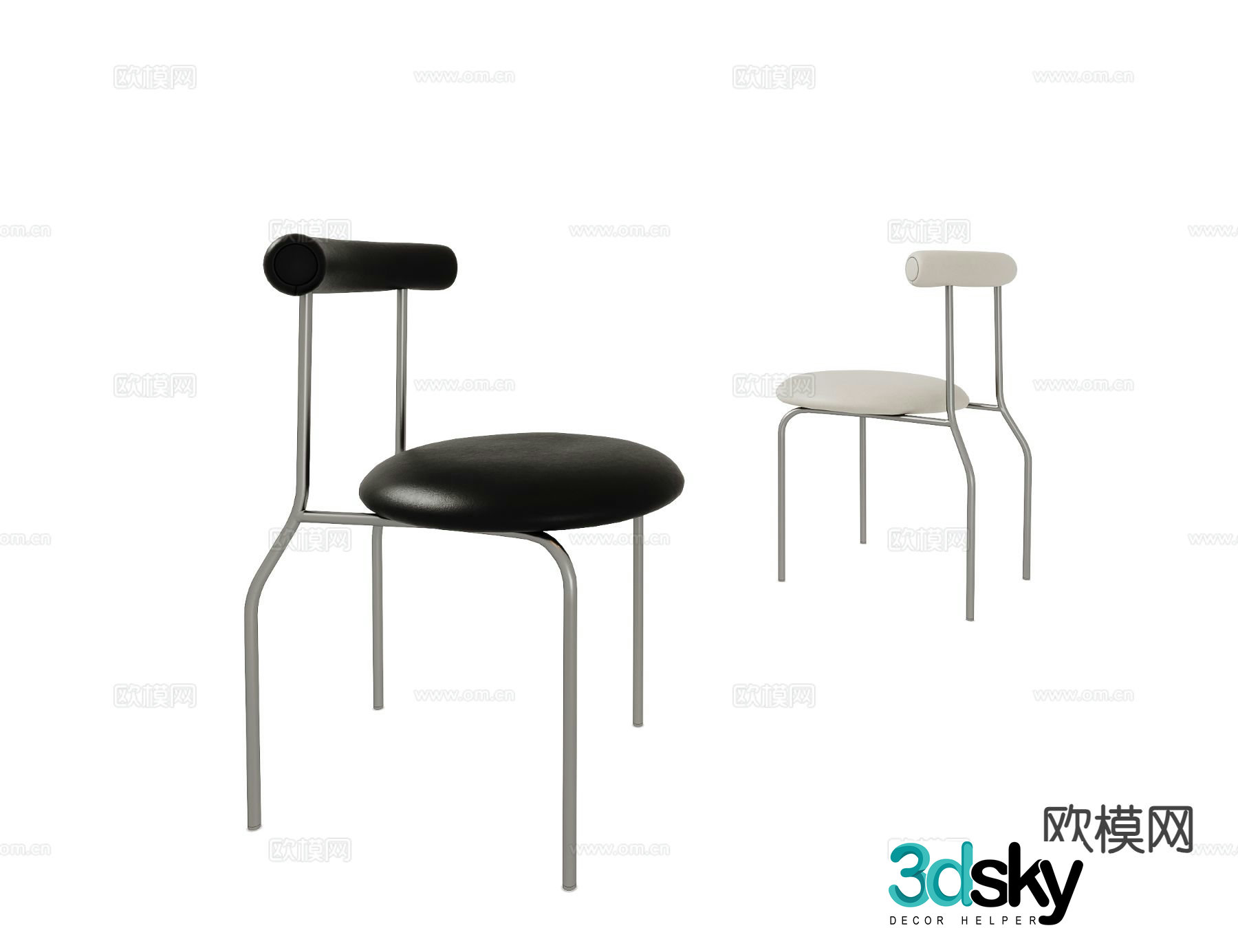 Modern dining chair single chair 3d model