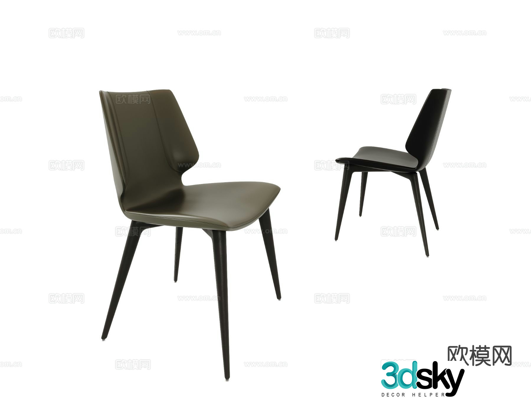 Modern dining chair single chair 3d model