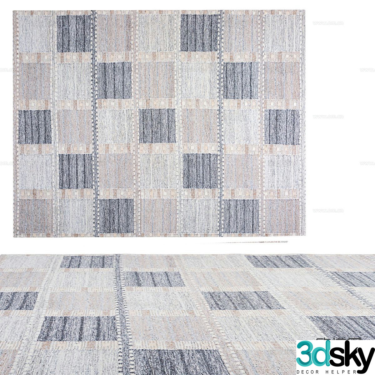 Modern minimalist carpet plaid carpet 3d model