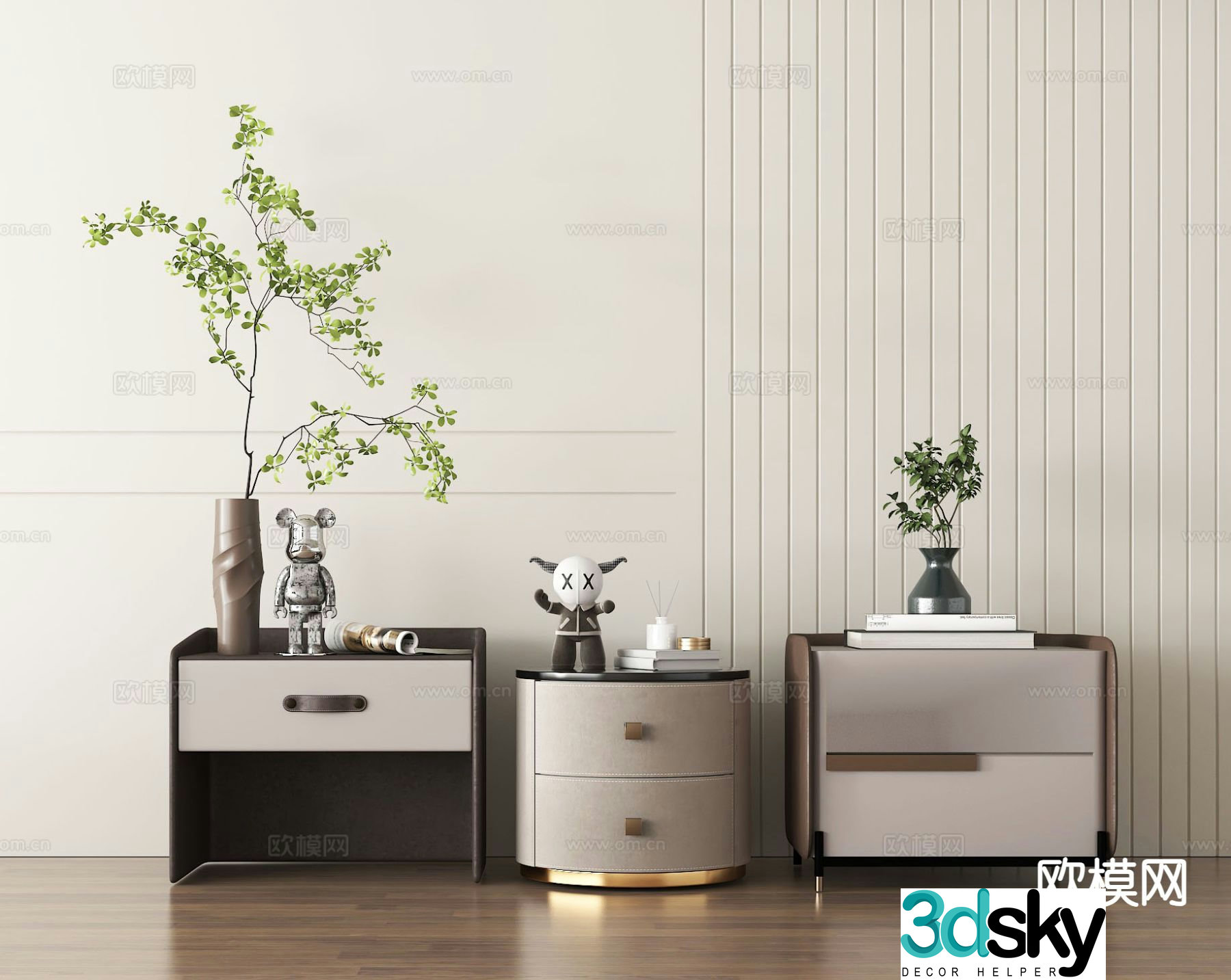 Modern bedside table 3d model