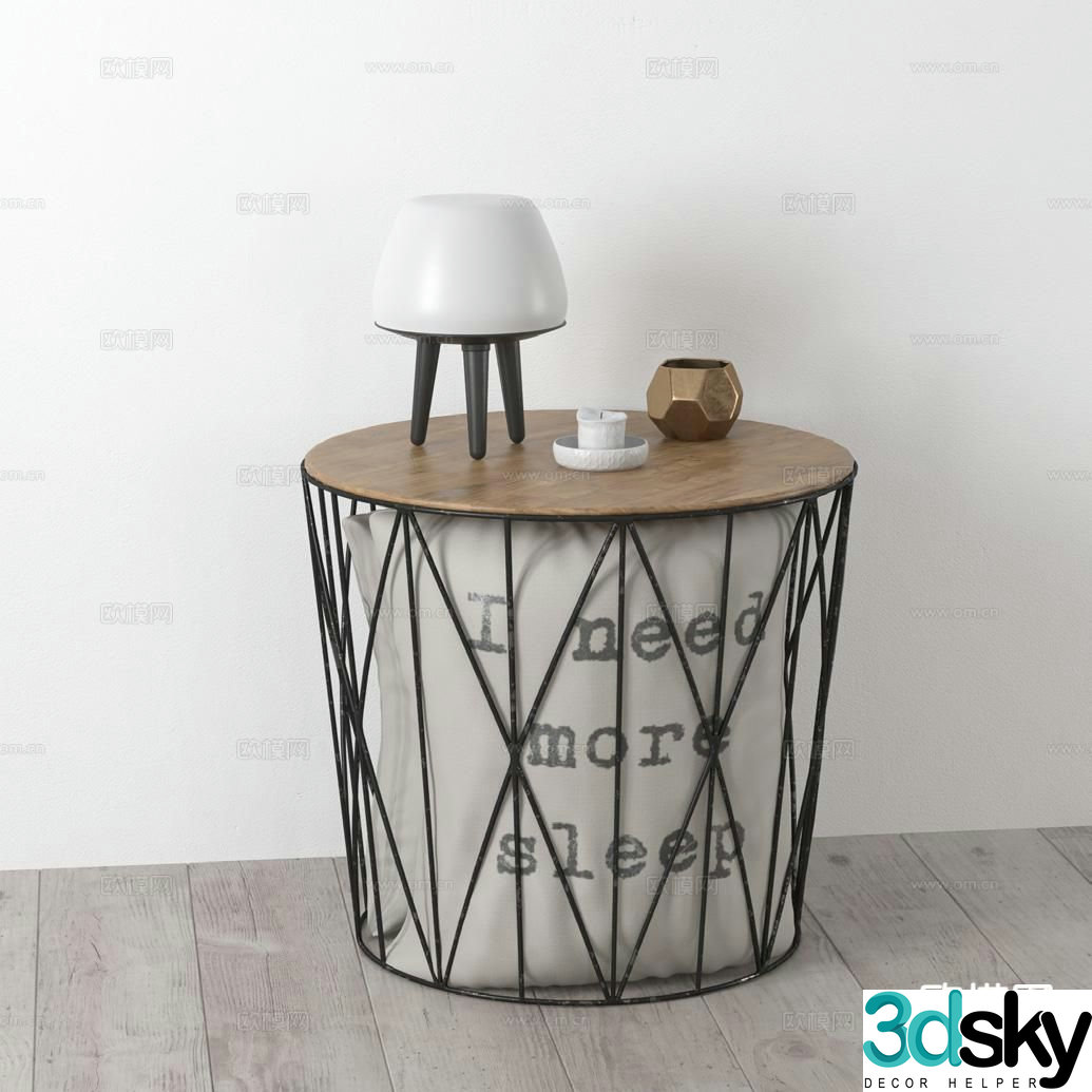 Modern corner table side table 3d model