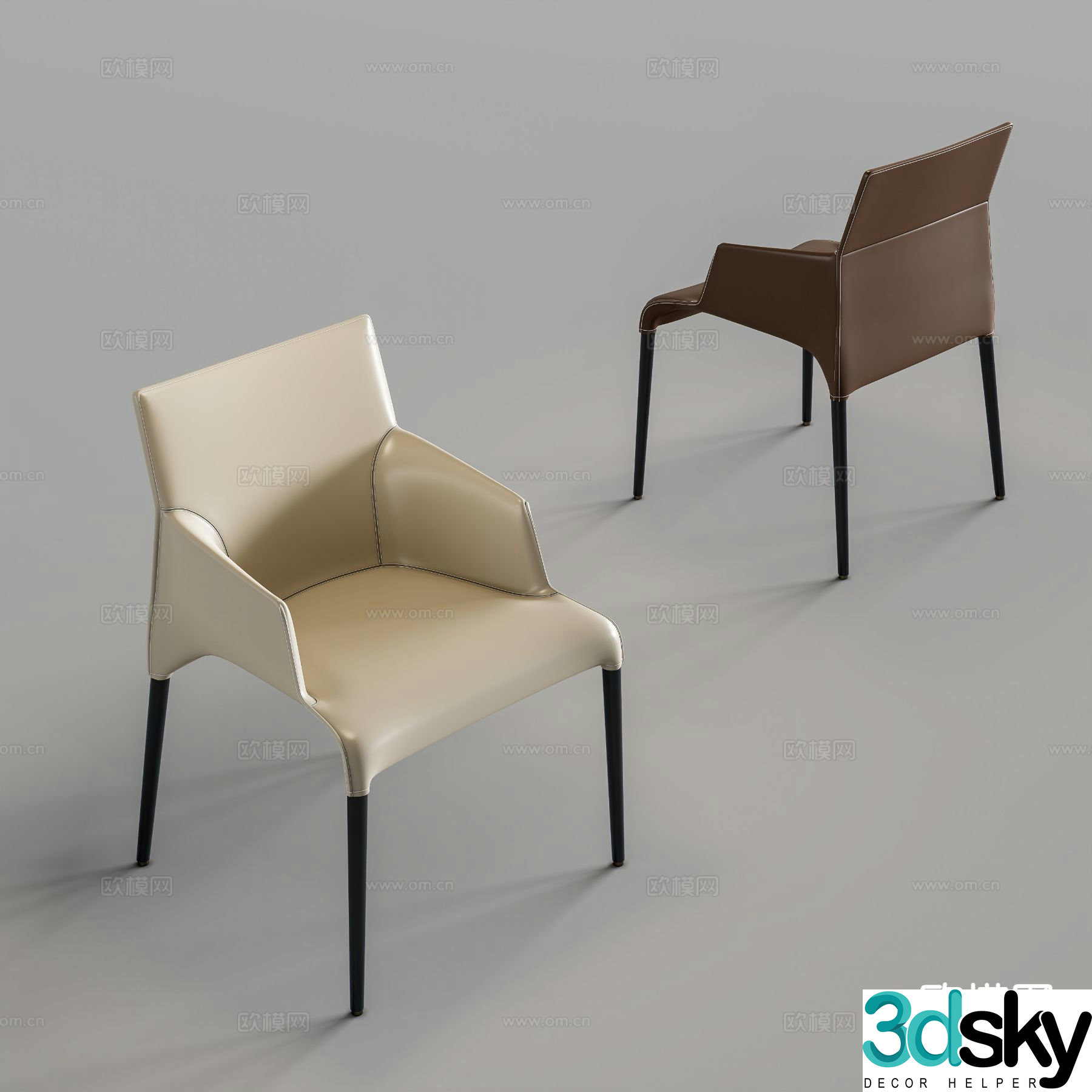 Modern chair dining chair 3d model