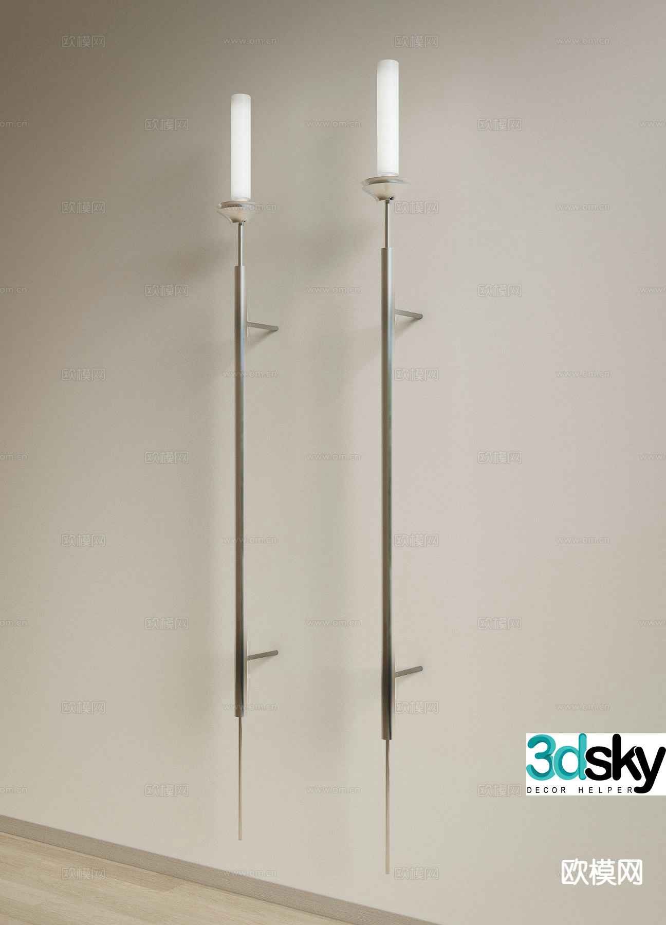 Metal wall lamp long wall lamp large wall lamp 3d model