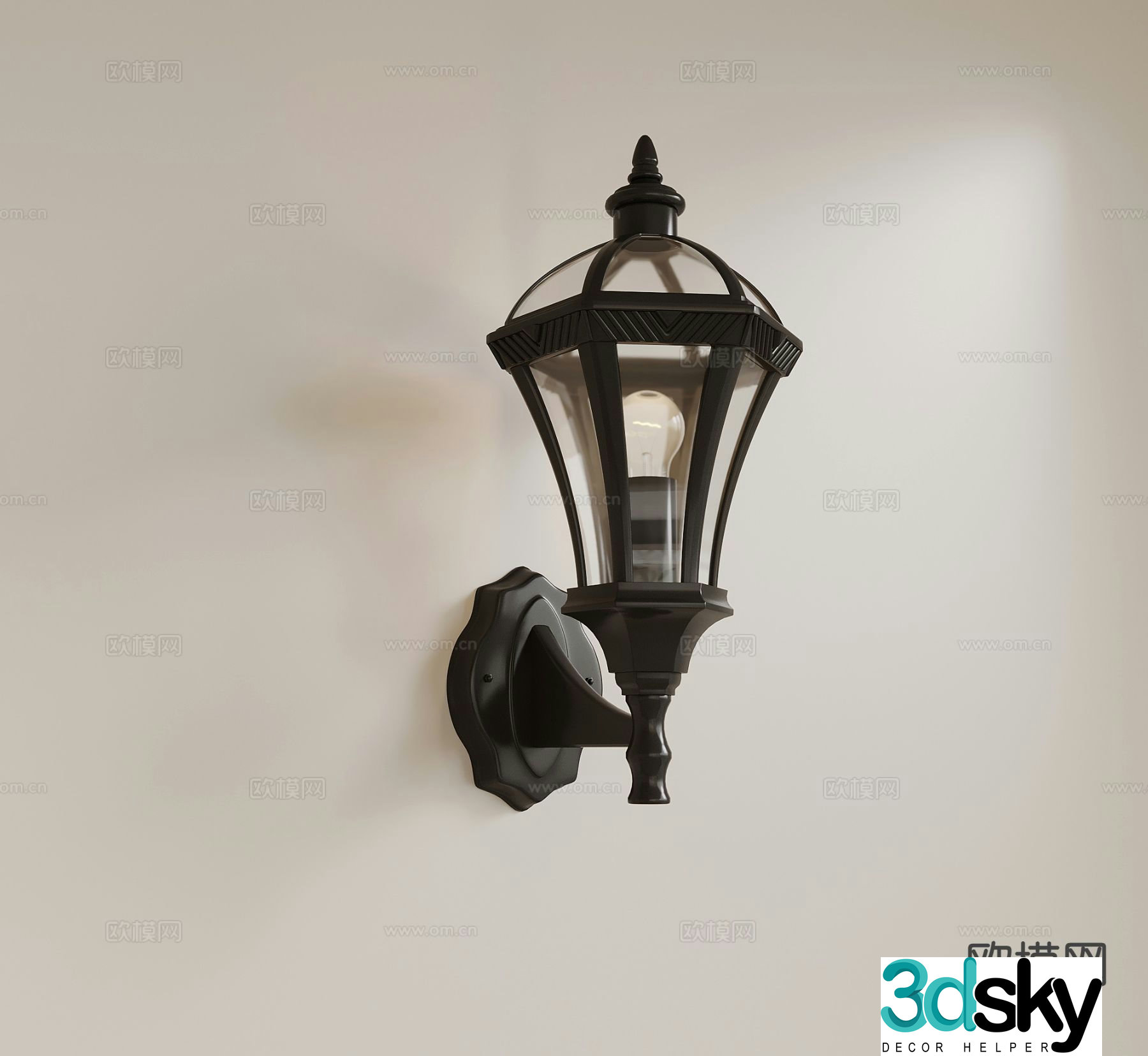 French wall lamp iron wall lamp outdoor wall lamp 3d model