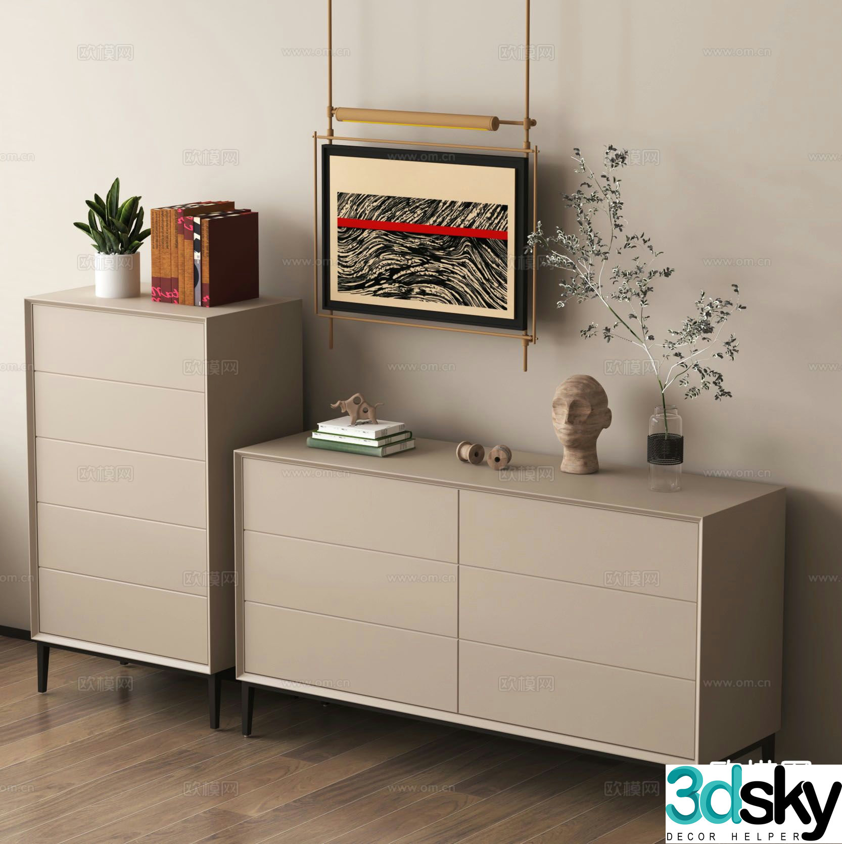 Modern entryway cabinet 3d model