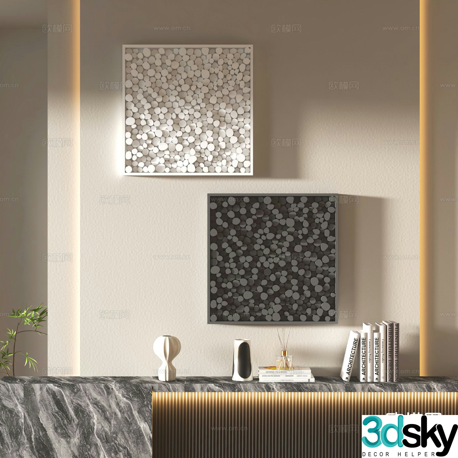 Modern decorative hanging painting 3D model