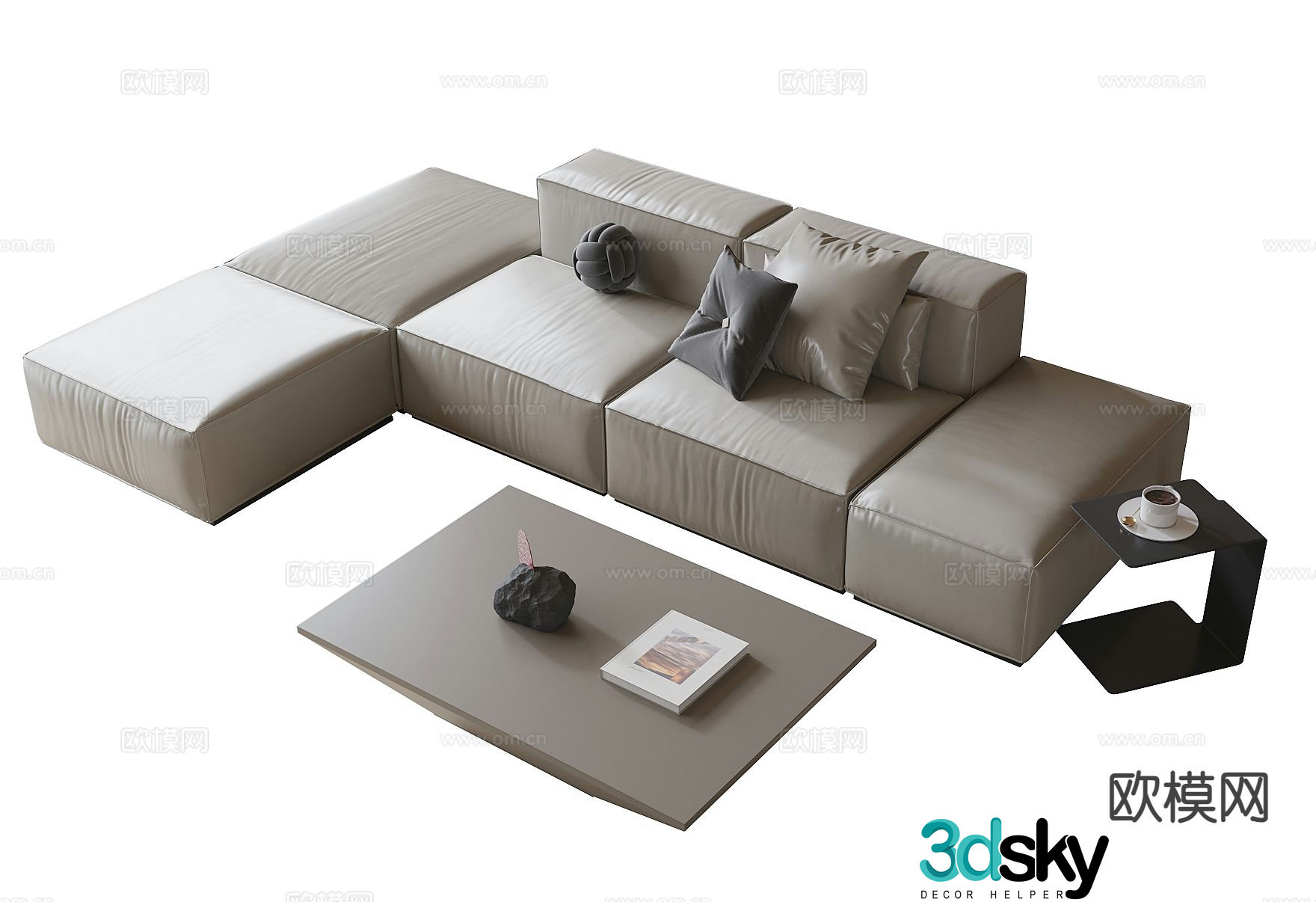Modern modular sofa upholstered sofa office sofa 3d model