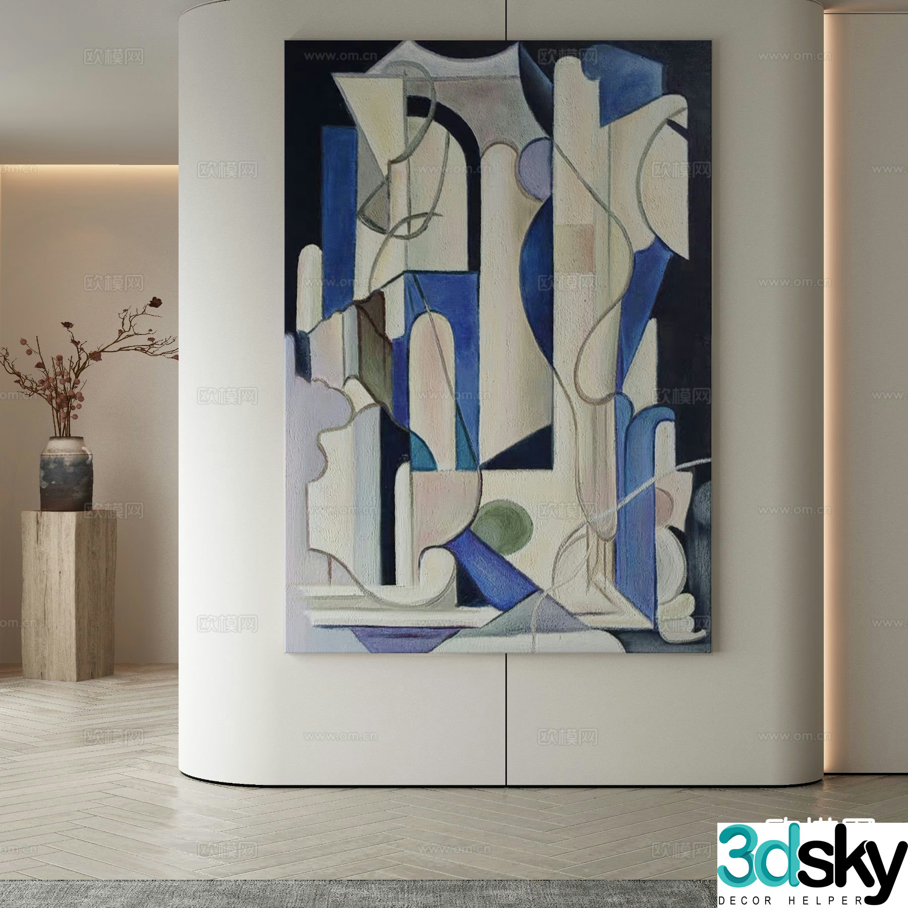 Modern art painting decorative painting 3d model