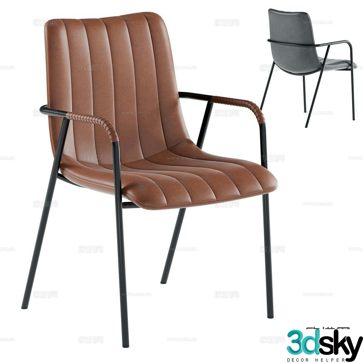 Italian style chair single chair 3d model