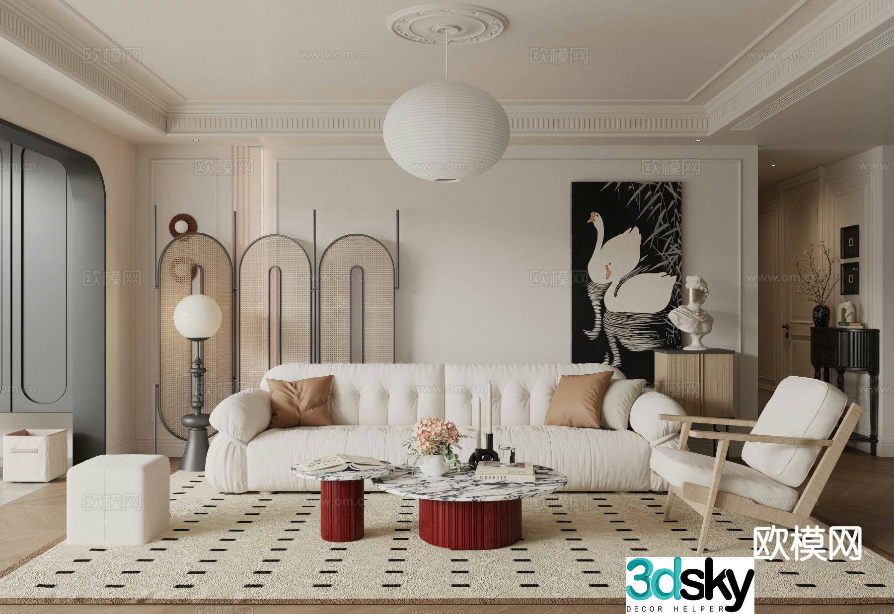 Medieval style living room 3D model