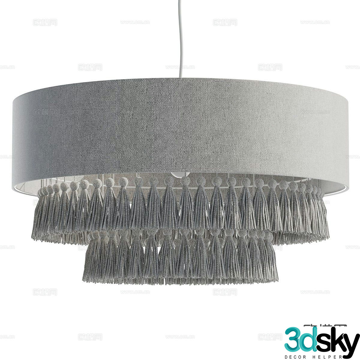 French tassel chandelier 3d model