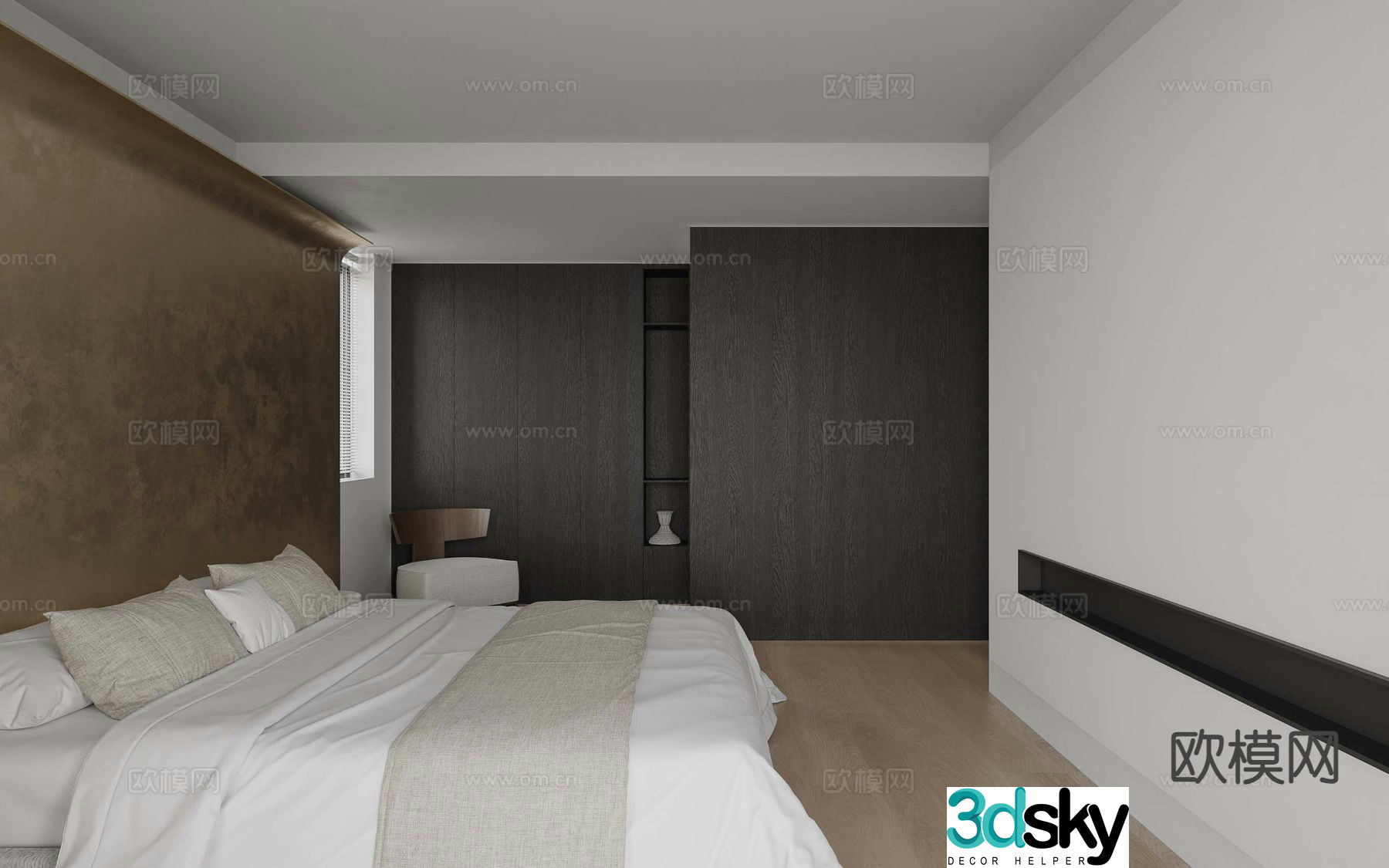 Modern bedroom master bedroom 3d model