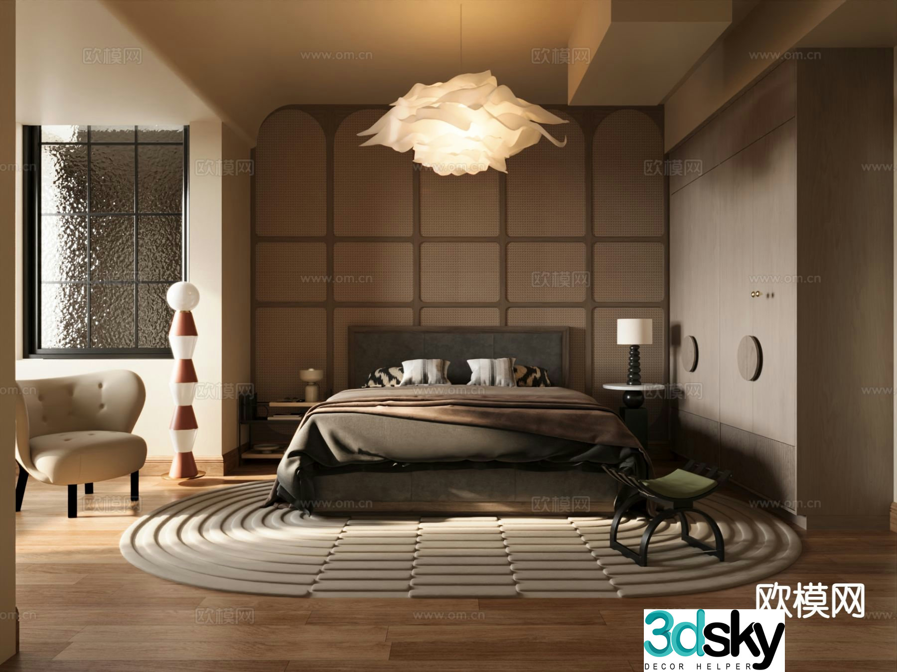 Medieval style bedroom master bedroom 3d model