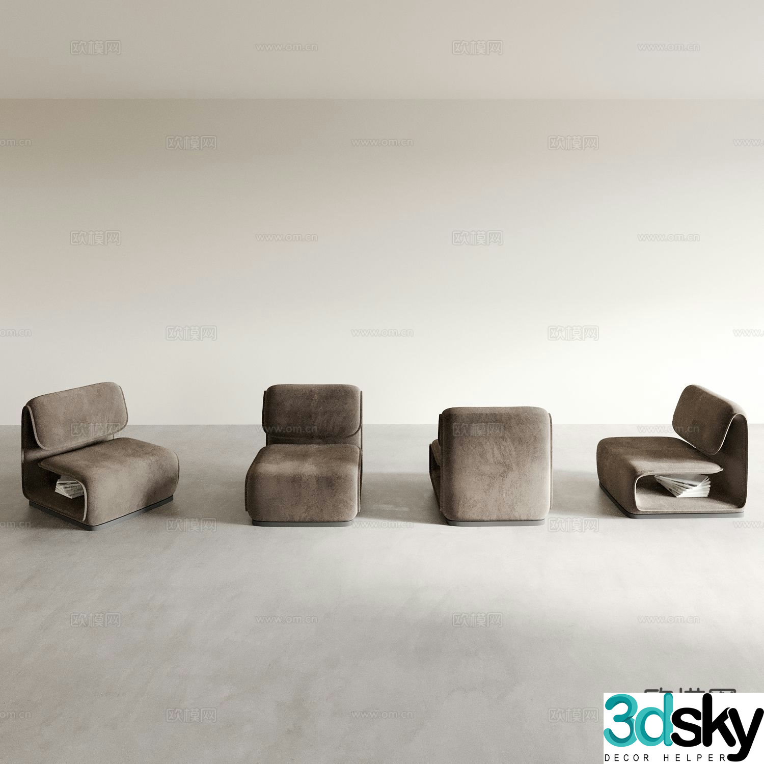 Single sofa leisure sofa 3d model