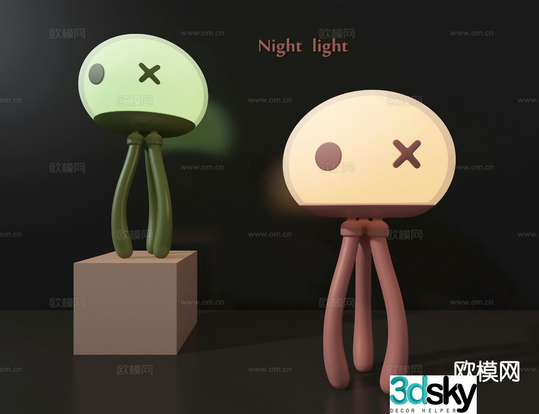 Cartoon desk lamp children’s jellyfish desk lamp 3d model