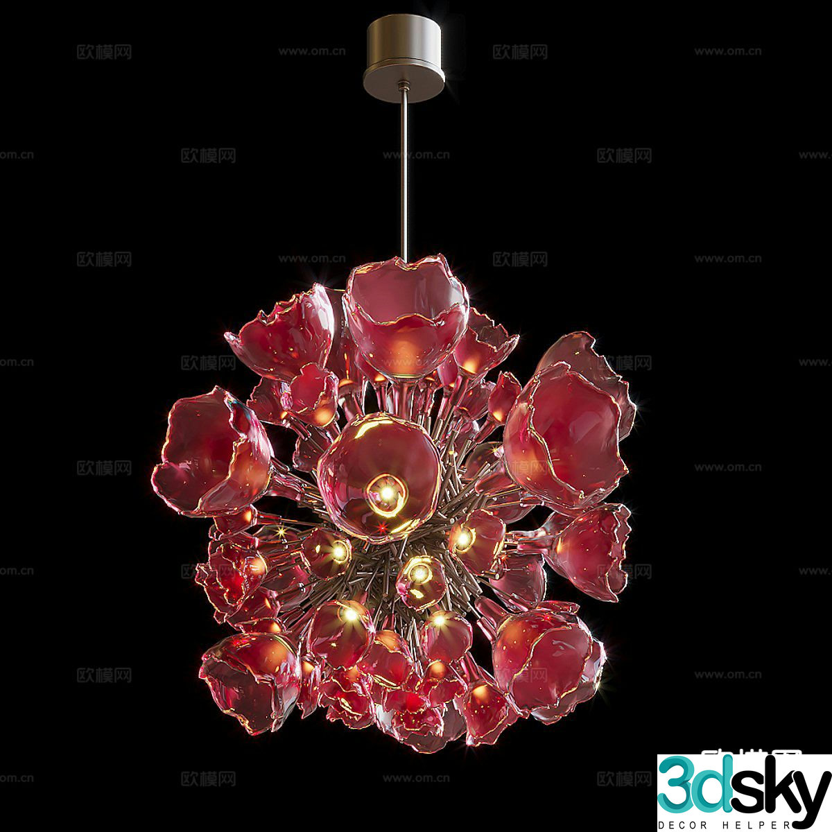Flower chandelier 3d model