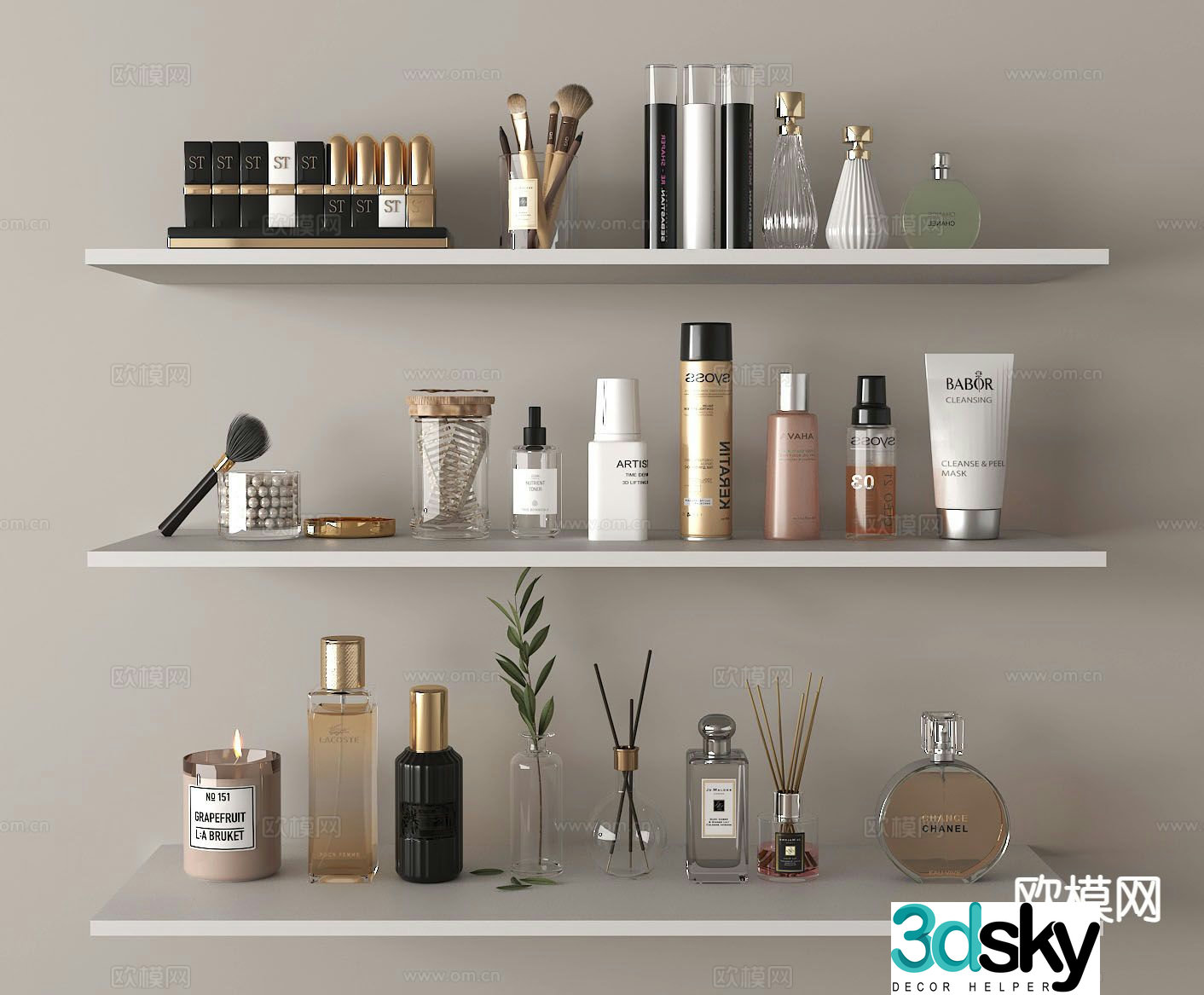 Cosmetics skin care products face cream aromatherapy perfume 3d model