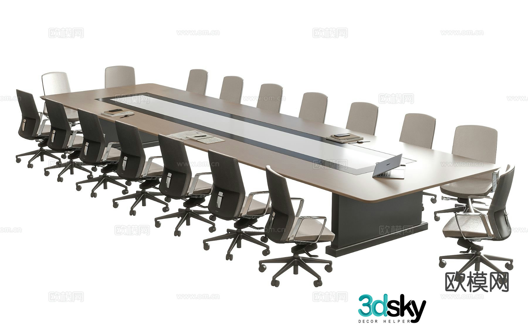 Modern conference table office chair conference table 3d model