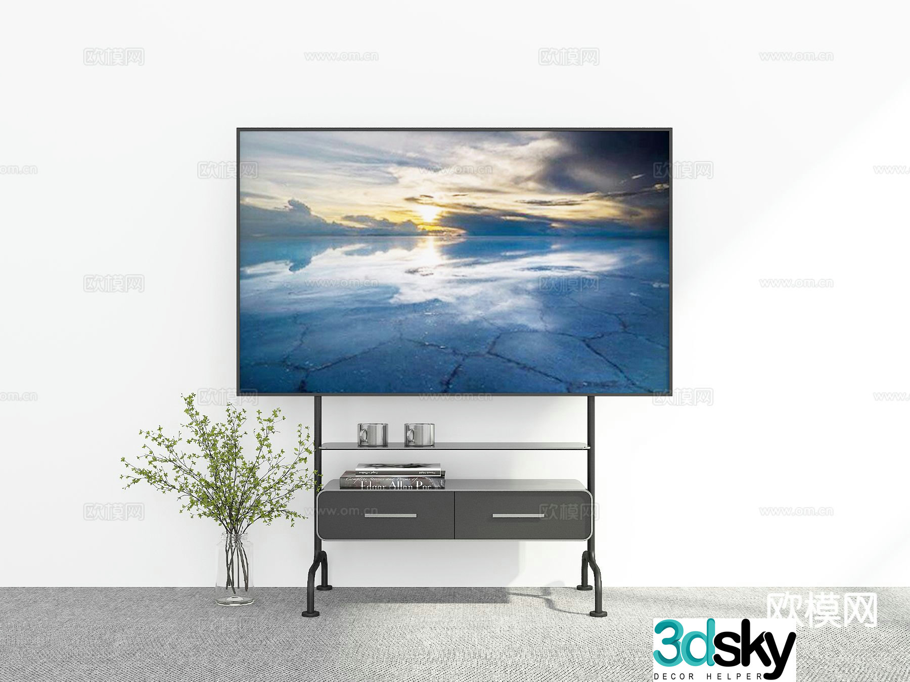 Modern TV stand 3d model