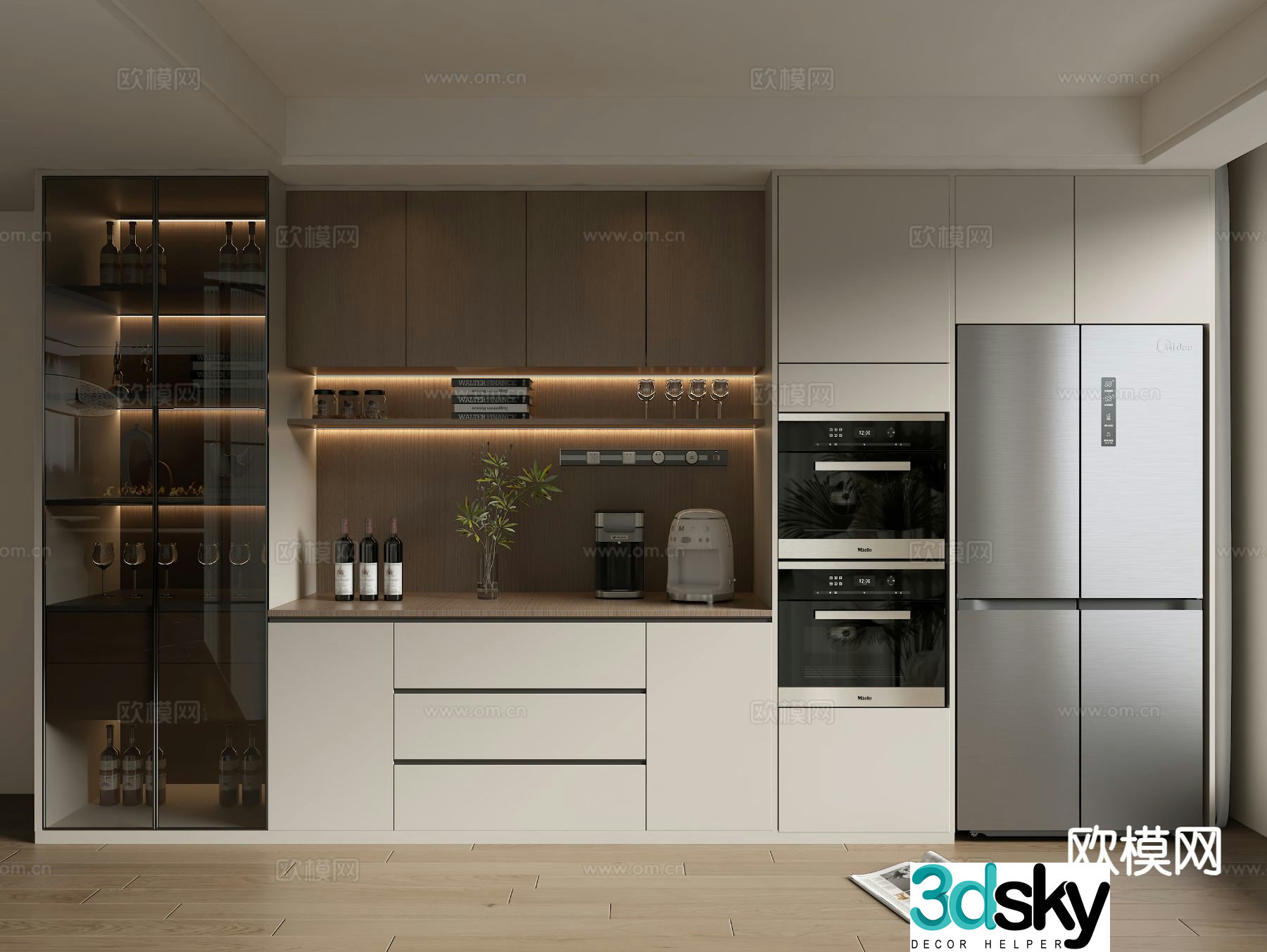 Modern wine cabinet 3d model