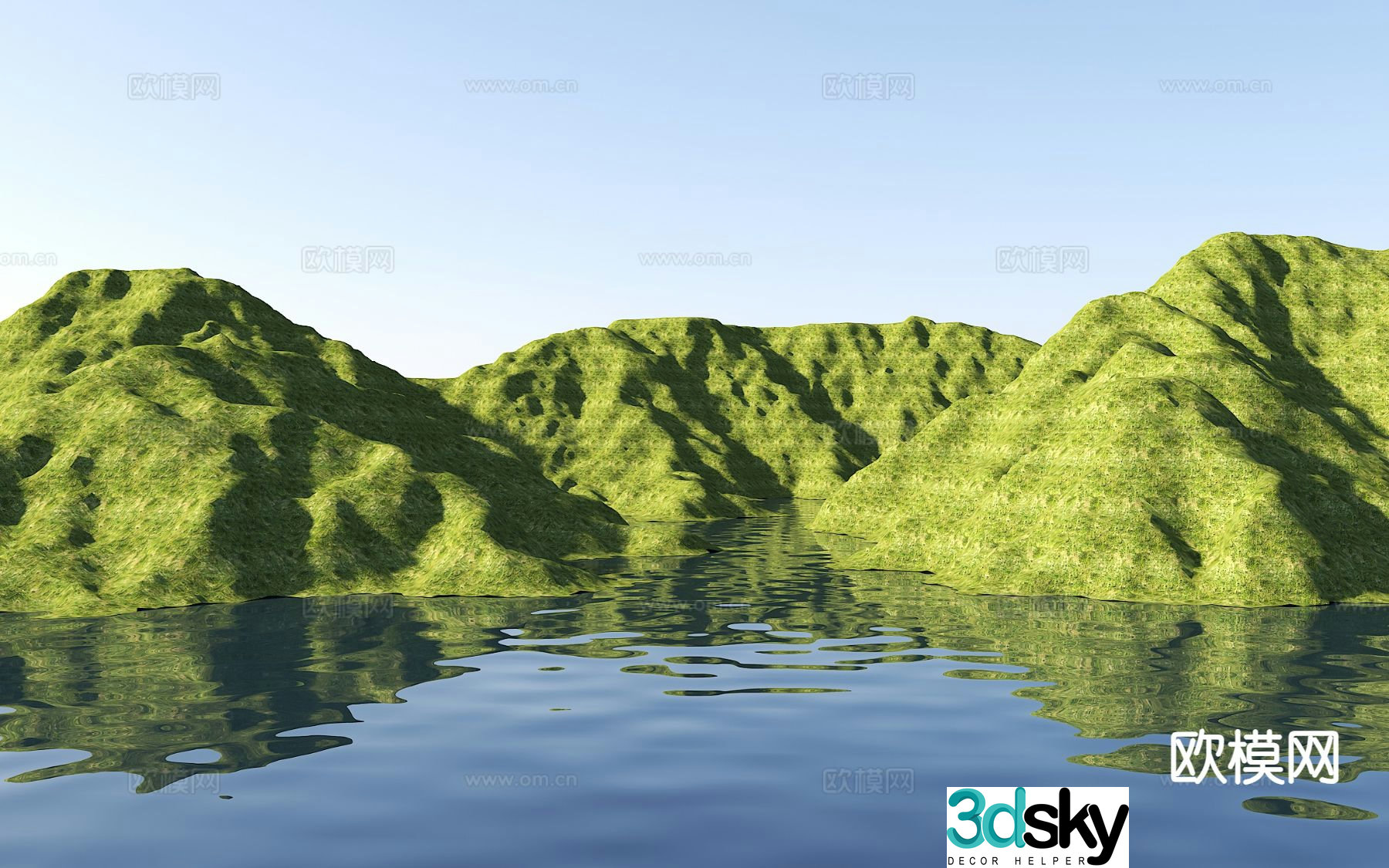 Landscape mountains islands reservoirs mountain terrain mountains 3d model