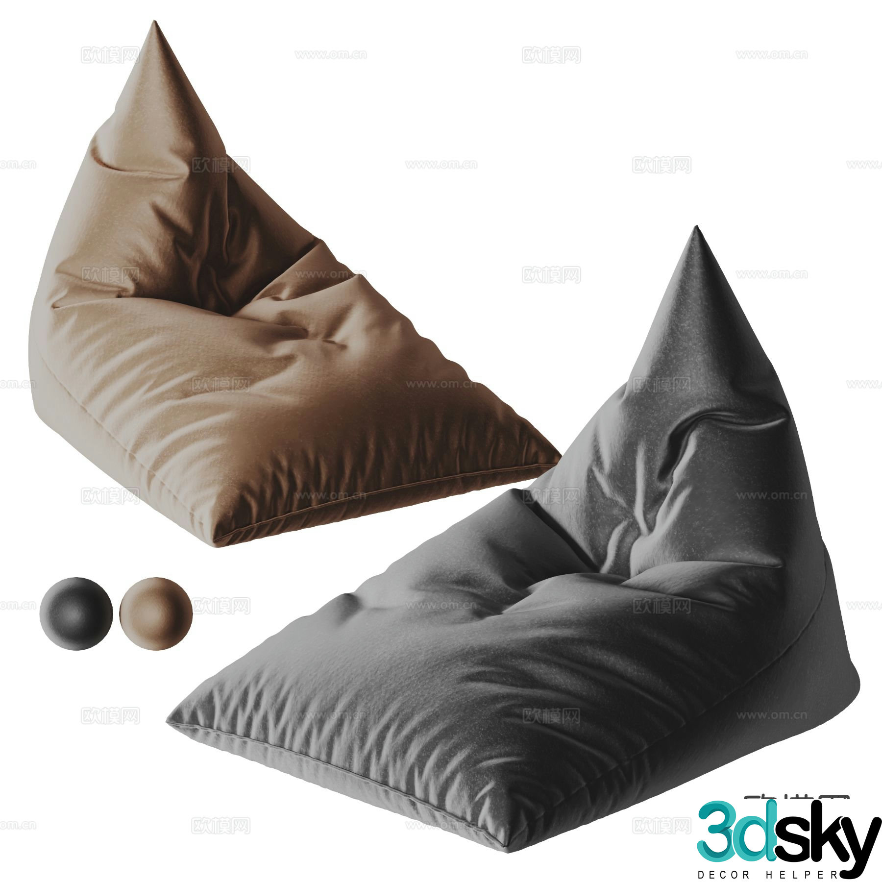 Modern beanbag sofa 3d model