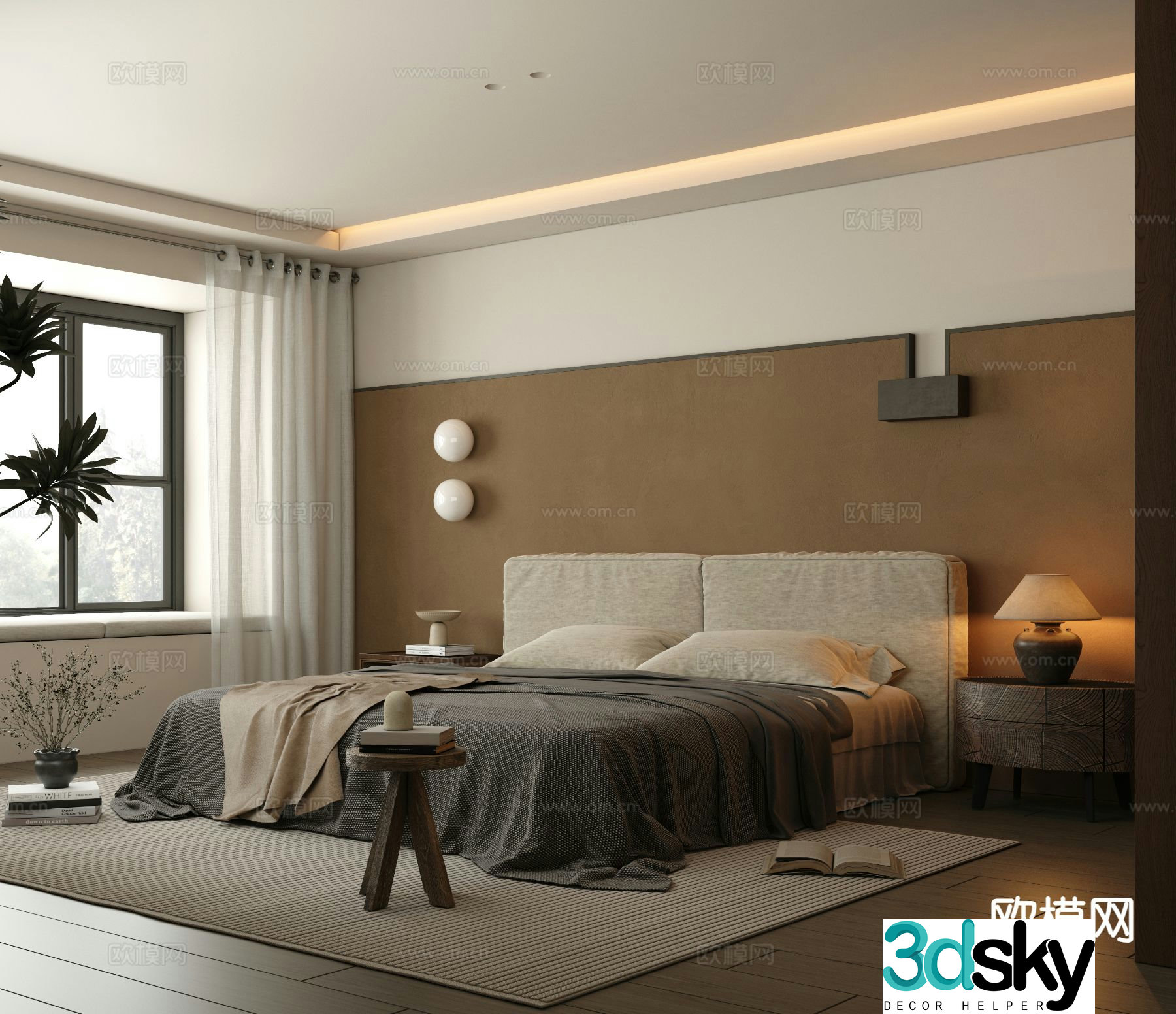 Wabi Sabi bedroom master bedroom 3d model
