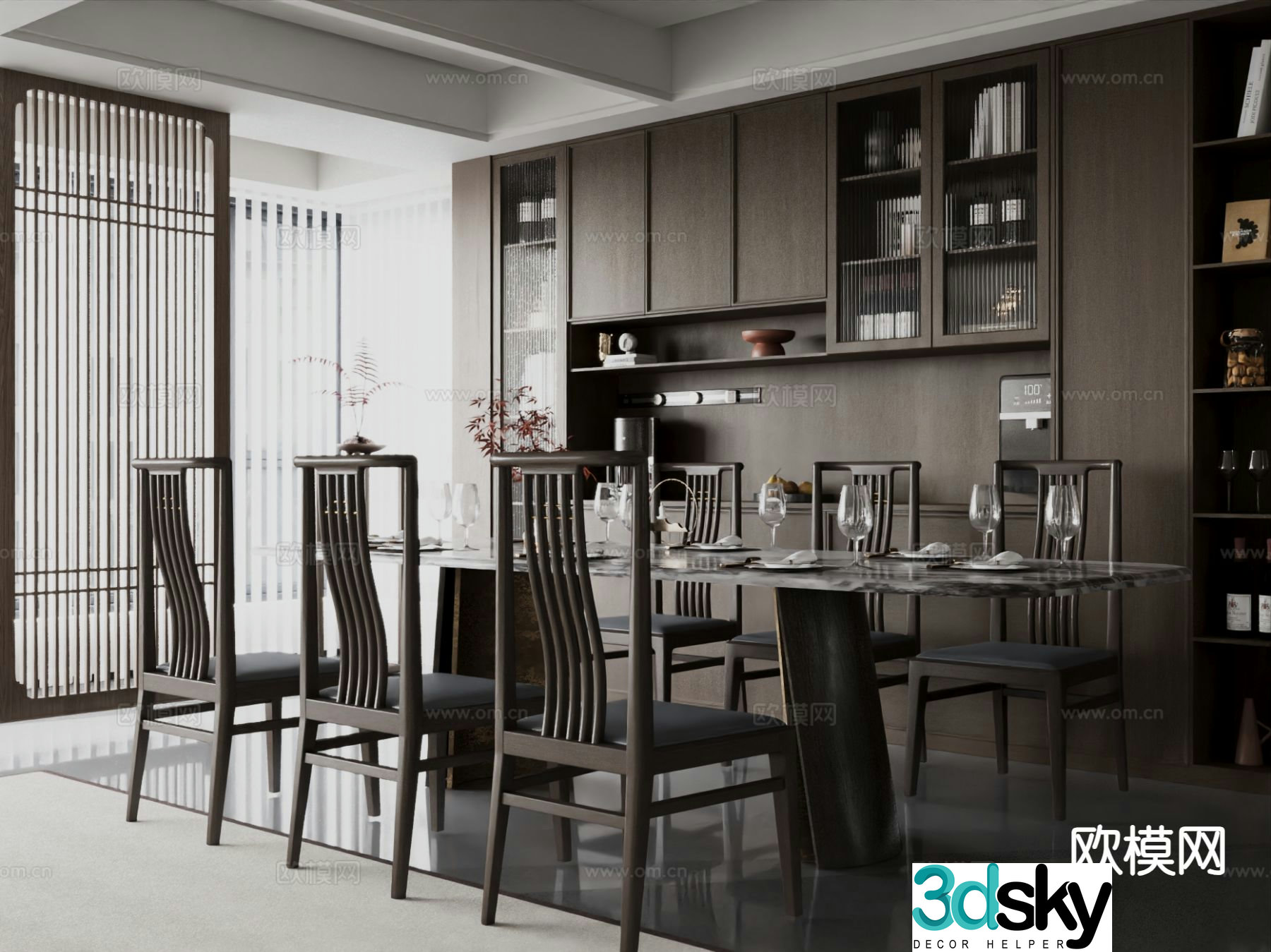 New Chinese restaurant 3d model