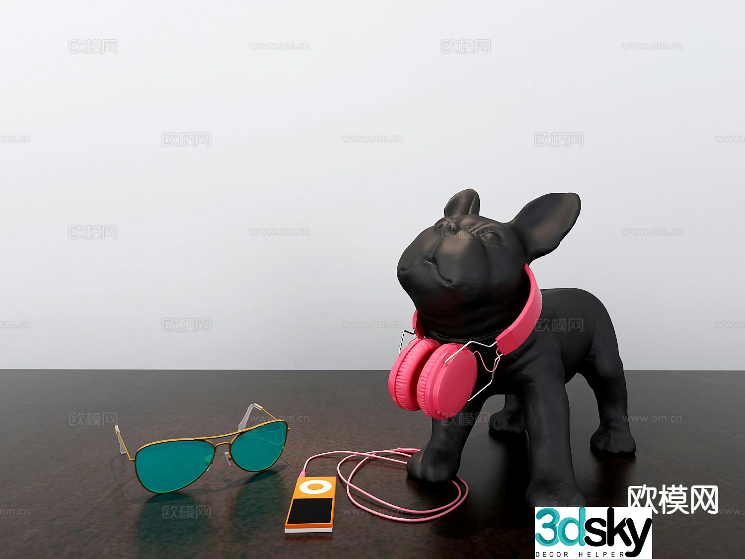 Modern fashionable puppy ornaments 3d model