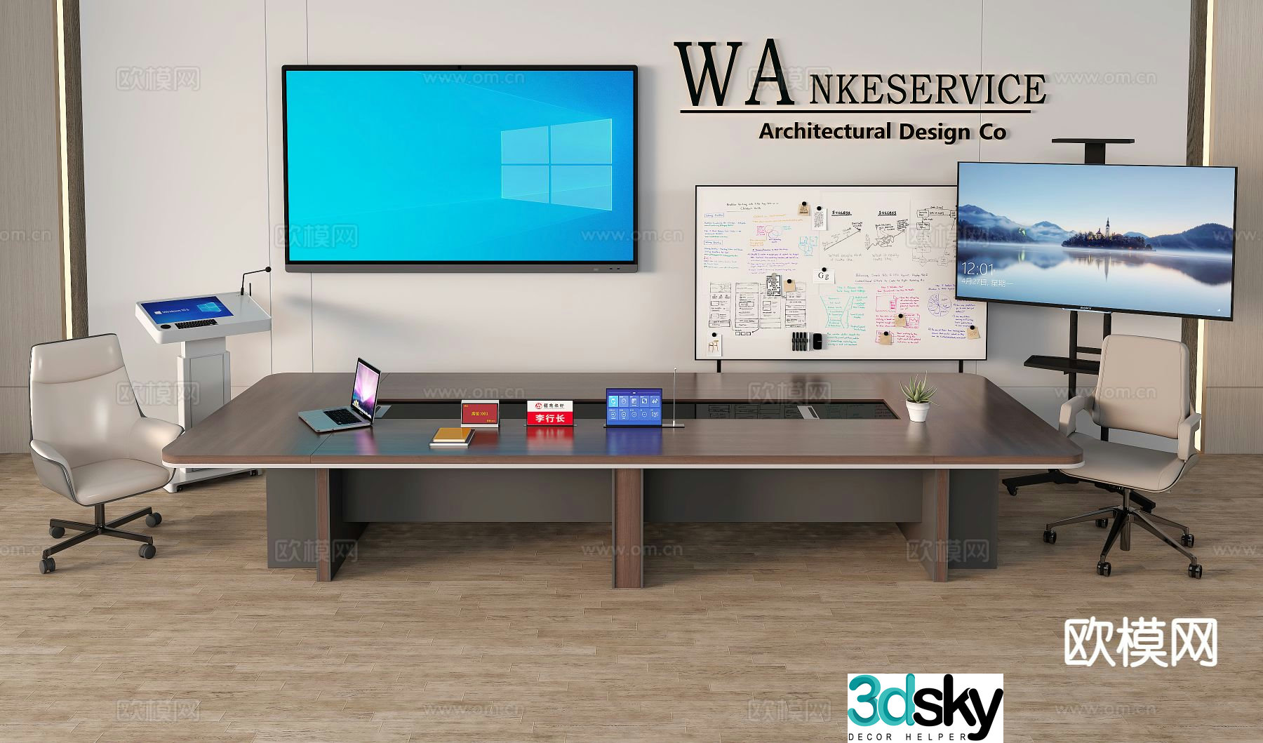 Conference tables and chairs 3d model