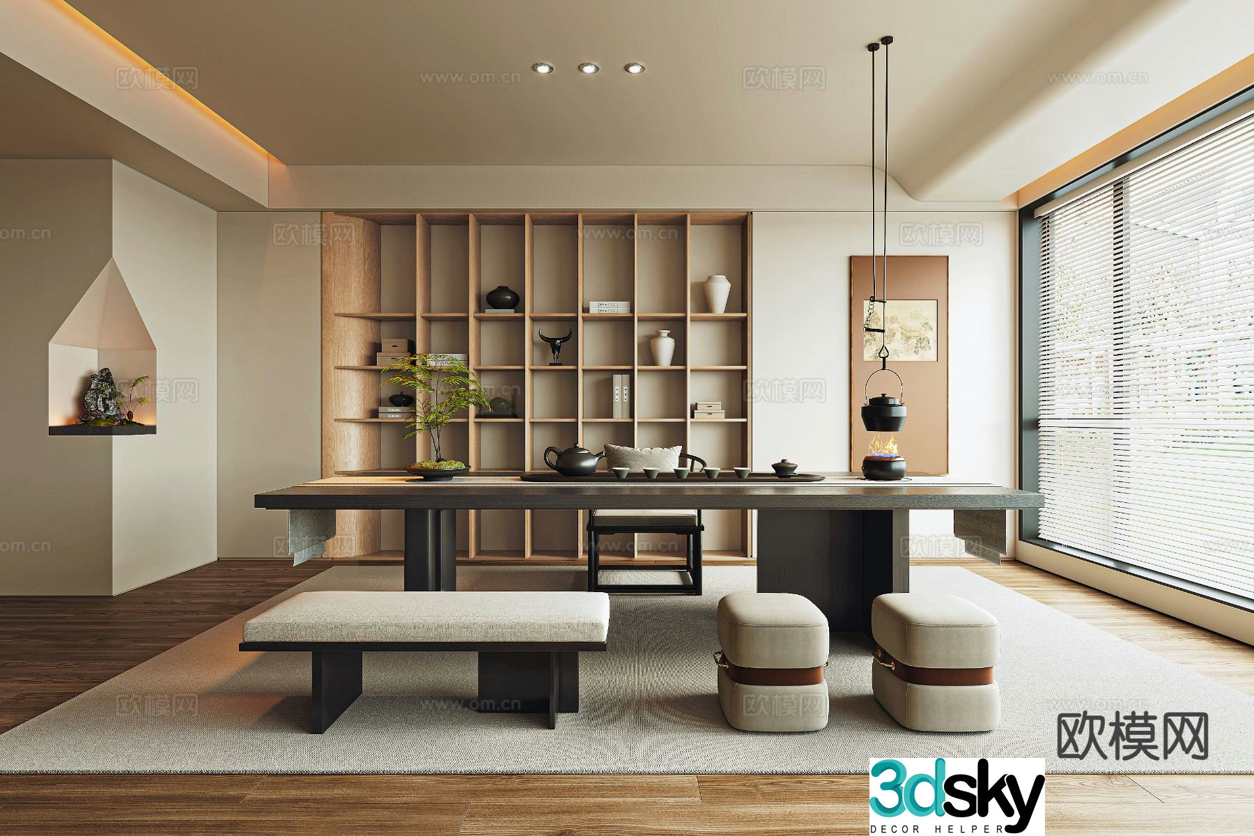 New Chinese tea room 3d model