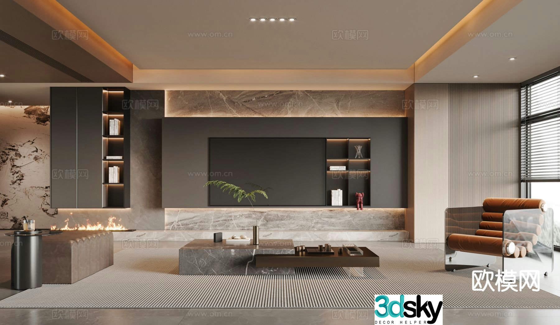 Italian living room 3d model