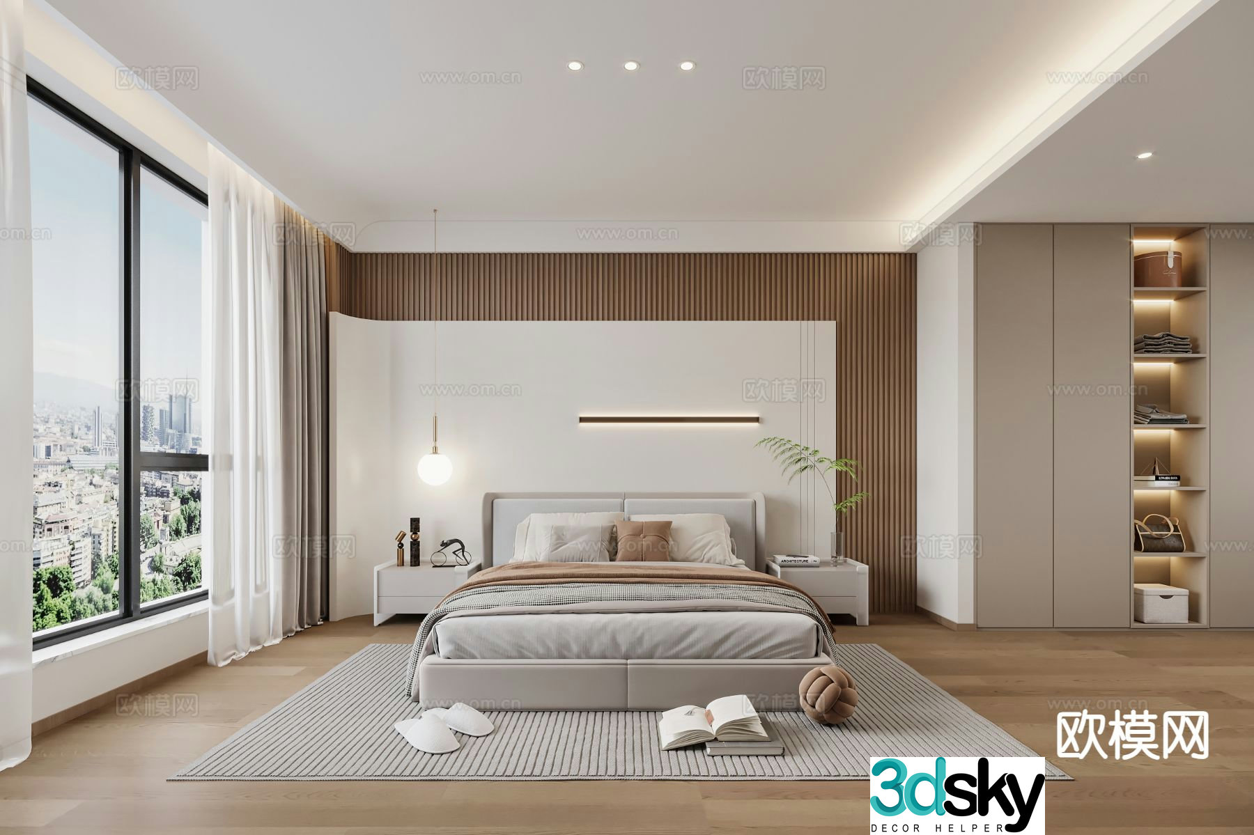 Modern bedroom master bedroom 3d model