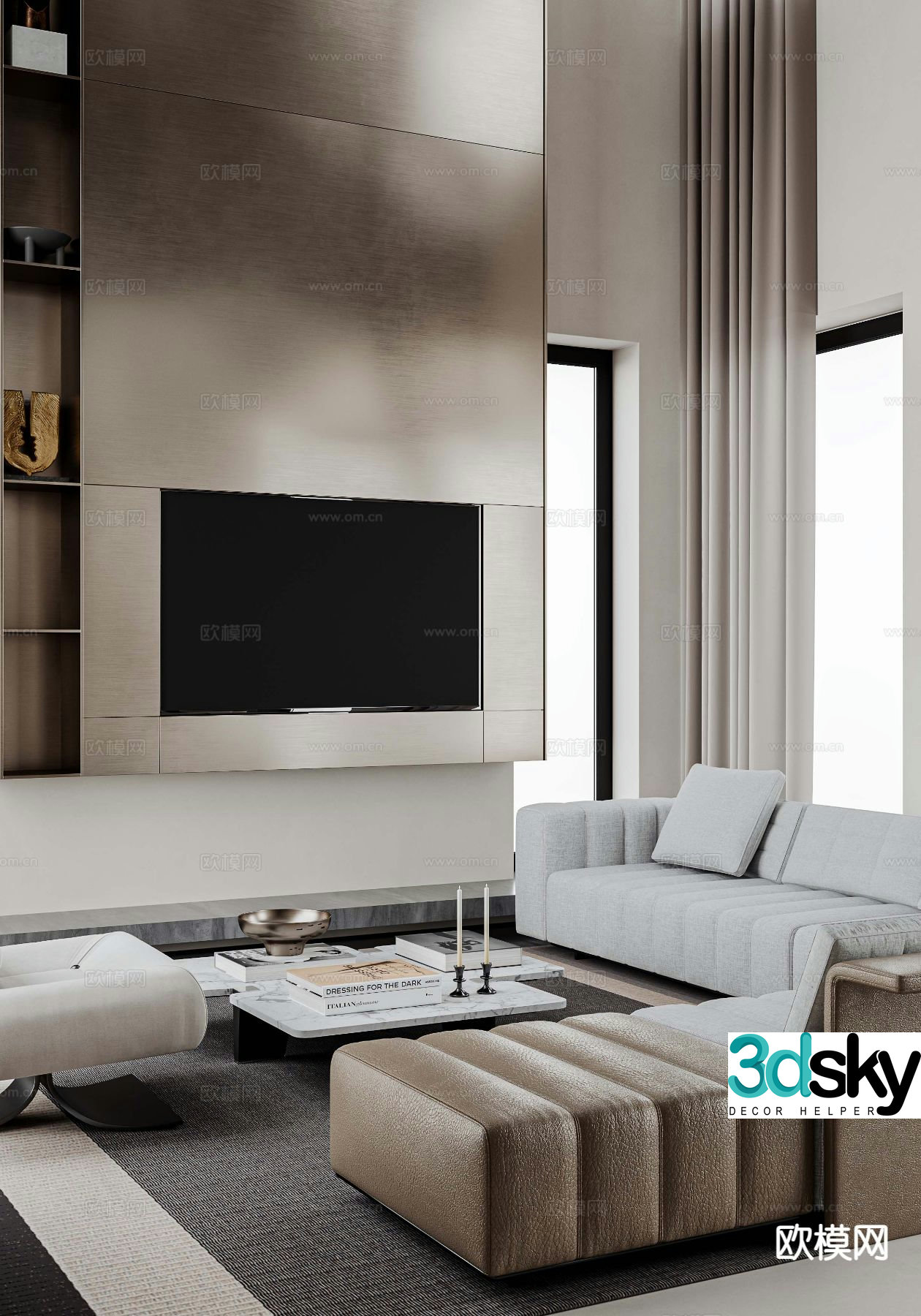 Modern sectional sofa 3d model