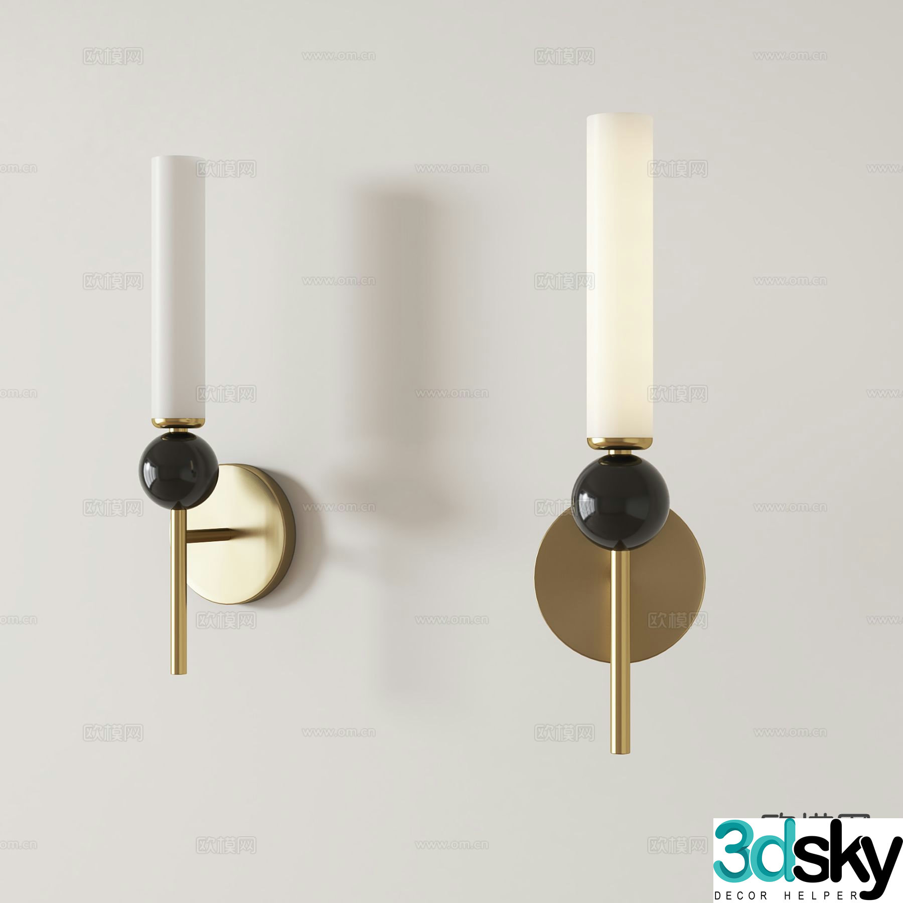 Light luxury wall lamp 3D model