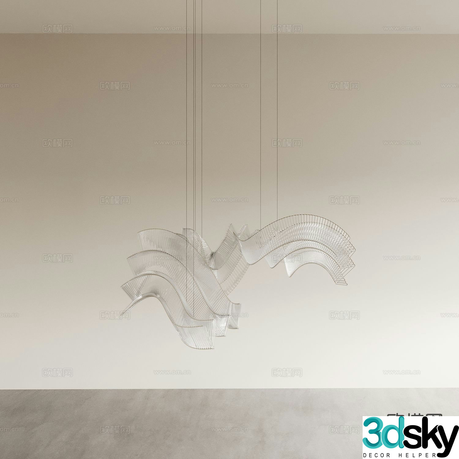 Light luxury chandelier restaurant chandelier 3d model