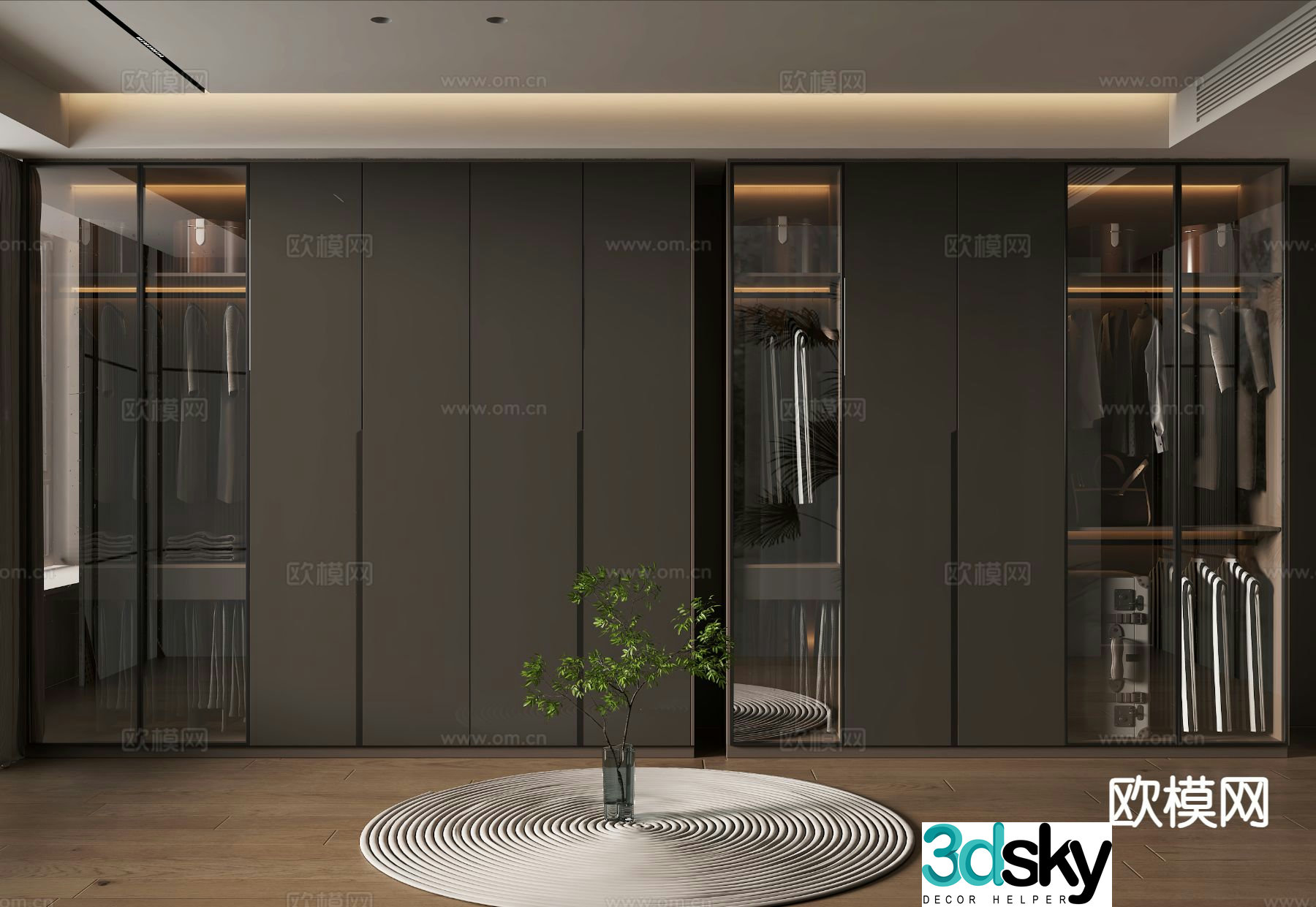 modern wardrobe wardrobe 3d model