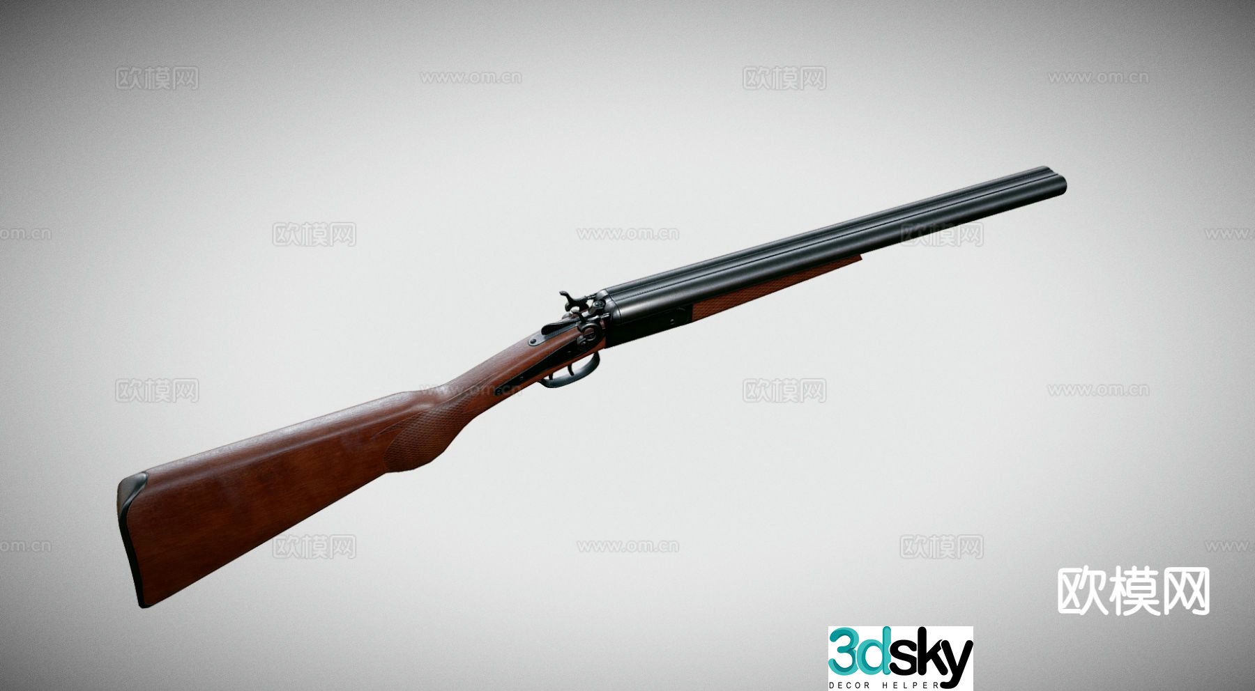 double barrel shotgun shotgun 3d model