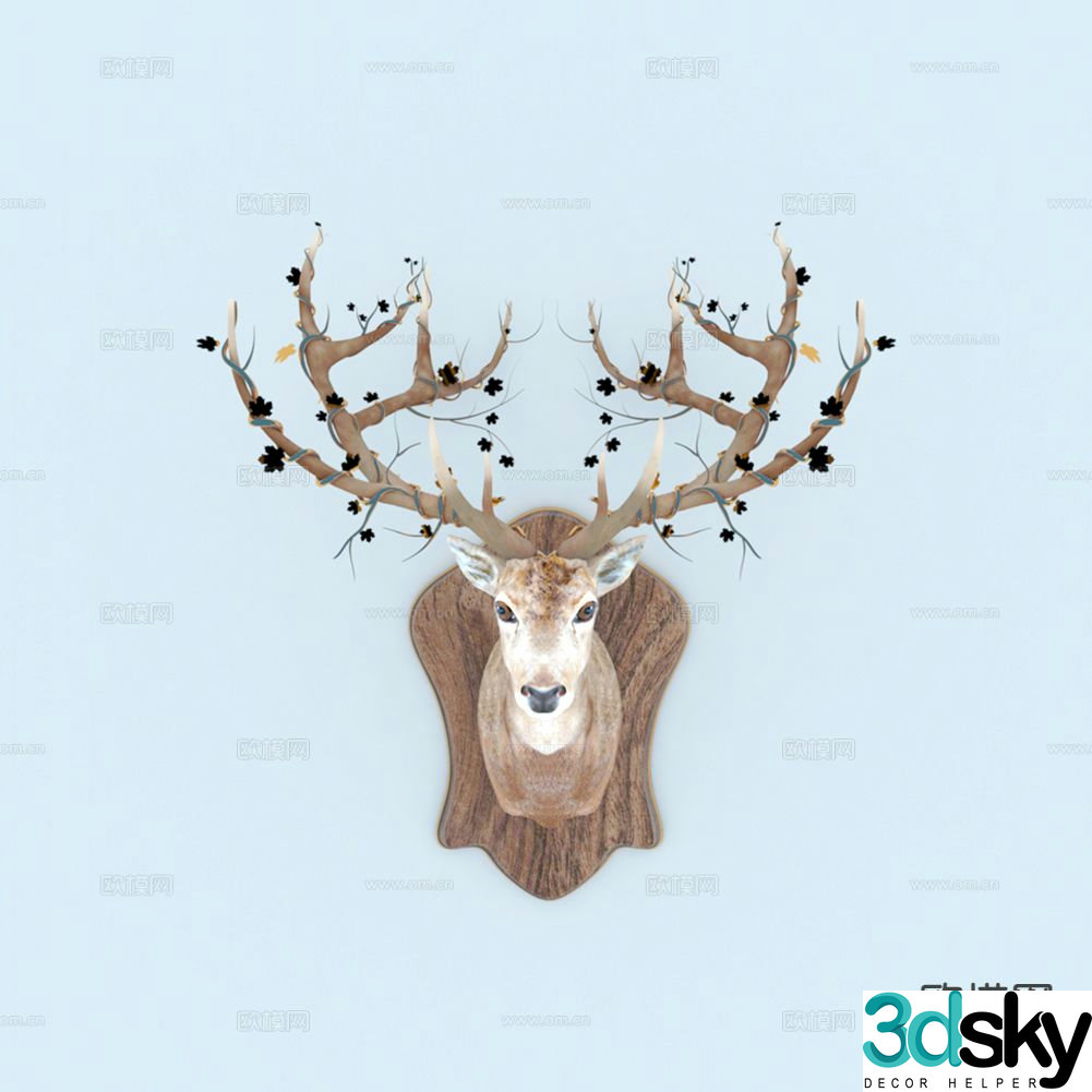 American deer head pendant 3D model