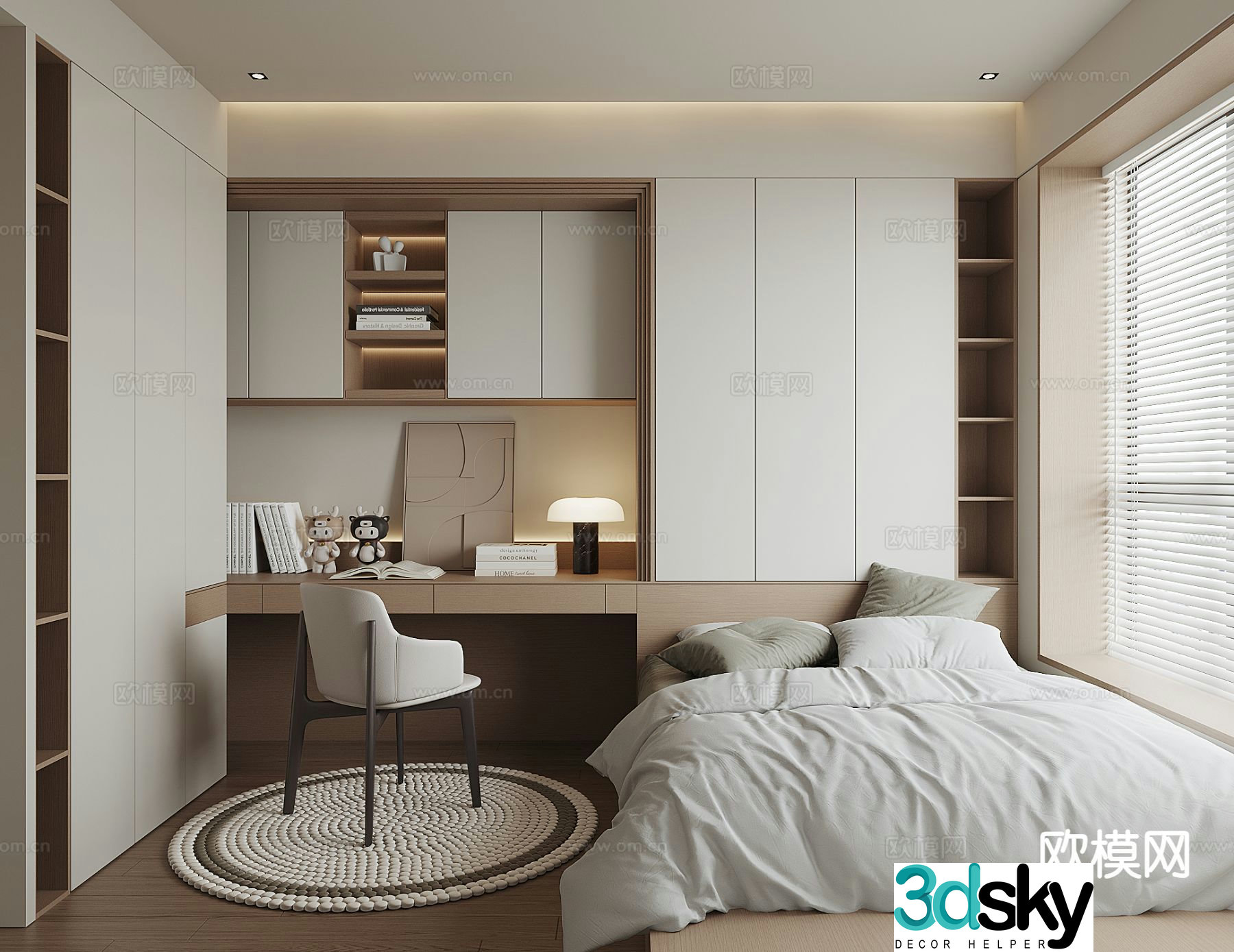 Modern tatami bedroom 3d model