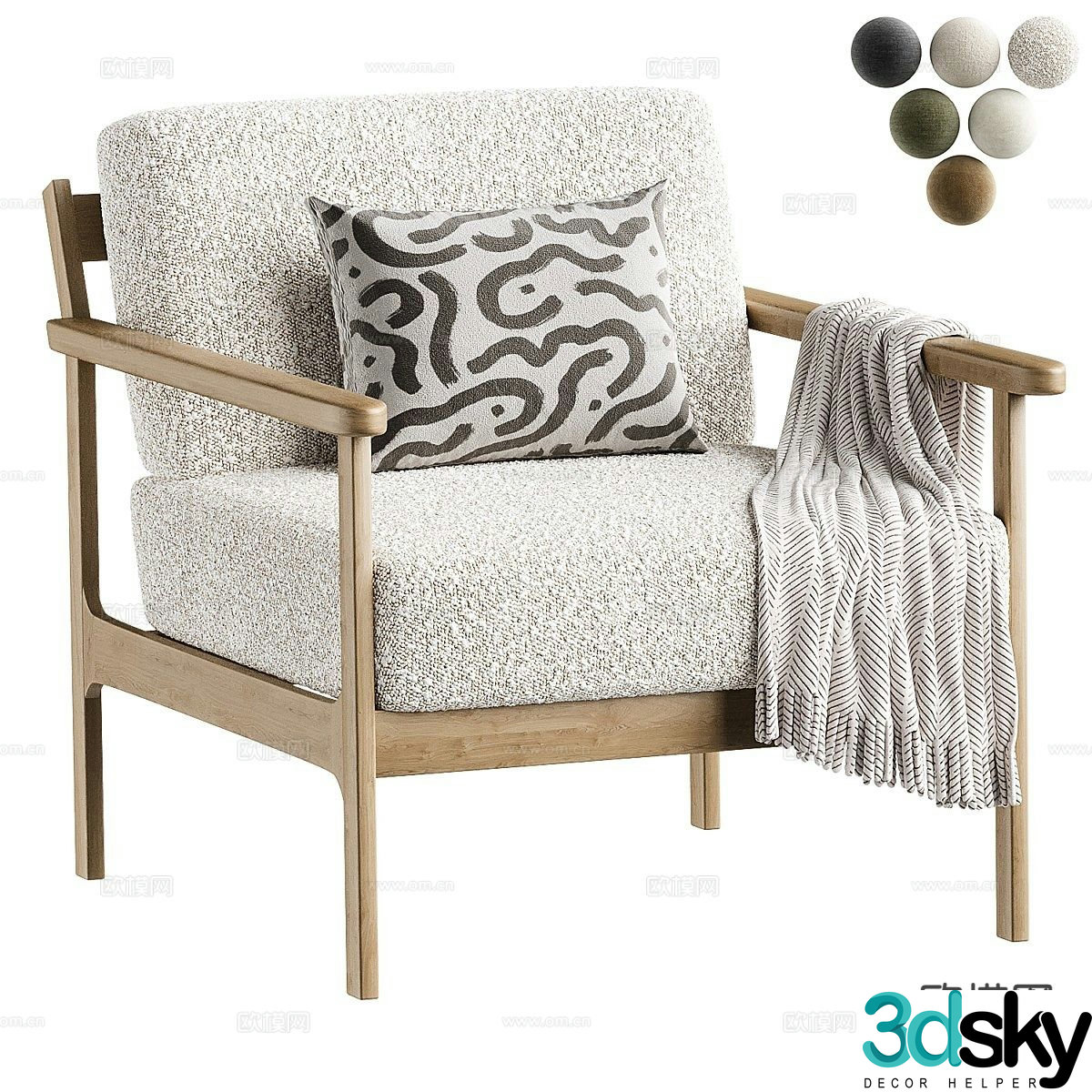 modern armchair chair sofa chair 3d model