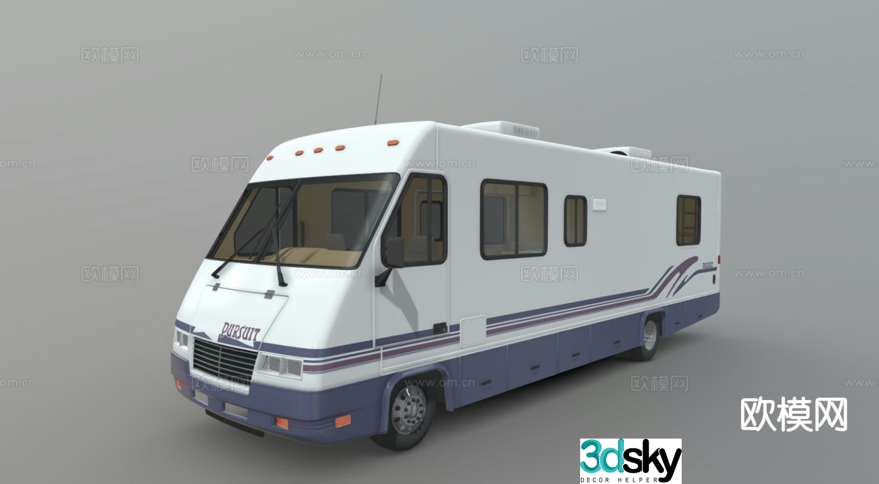 car motorhome passenger car vintage van 3d model