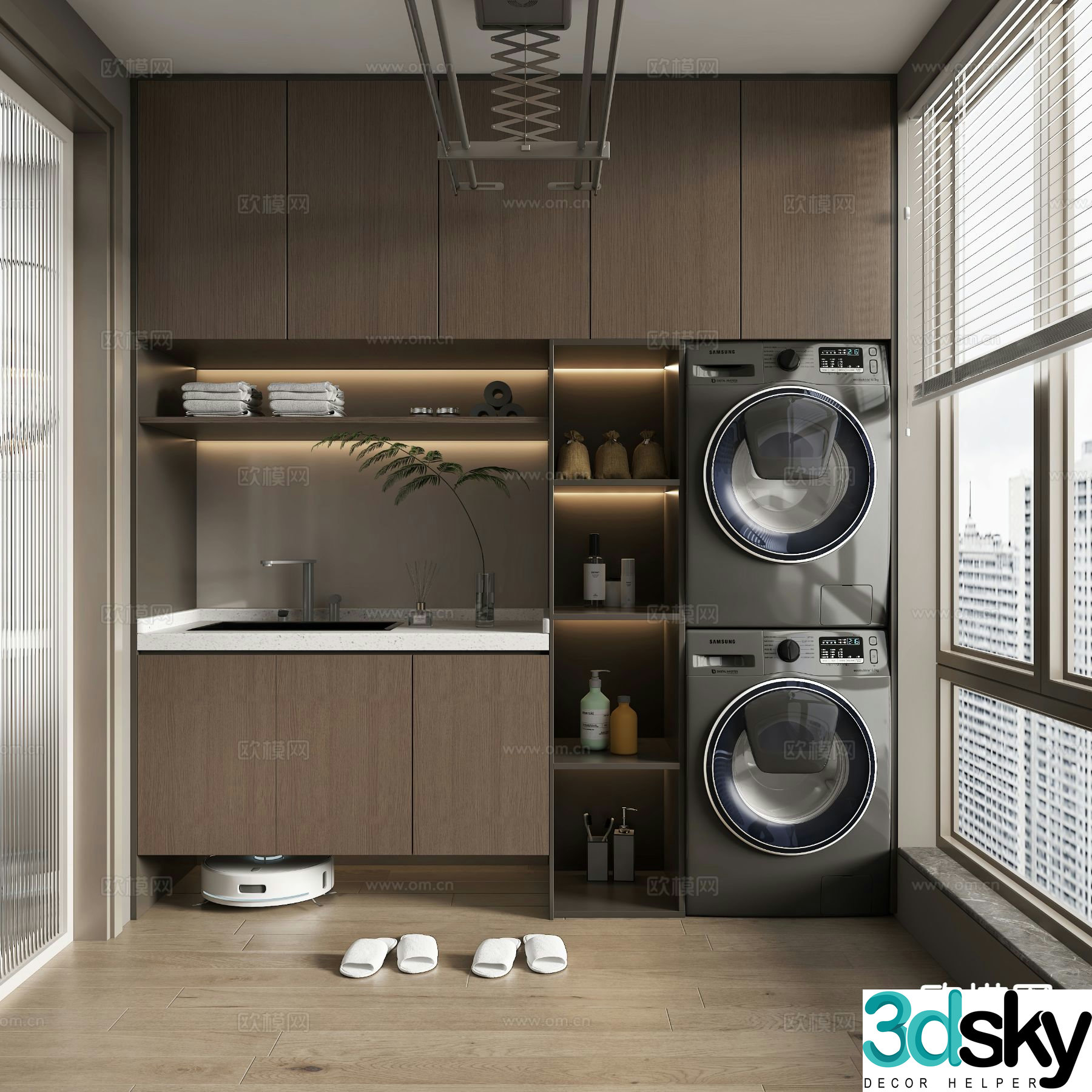 Modern home balcony 3d model