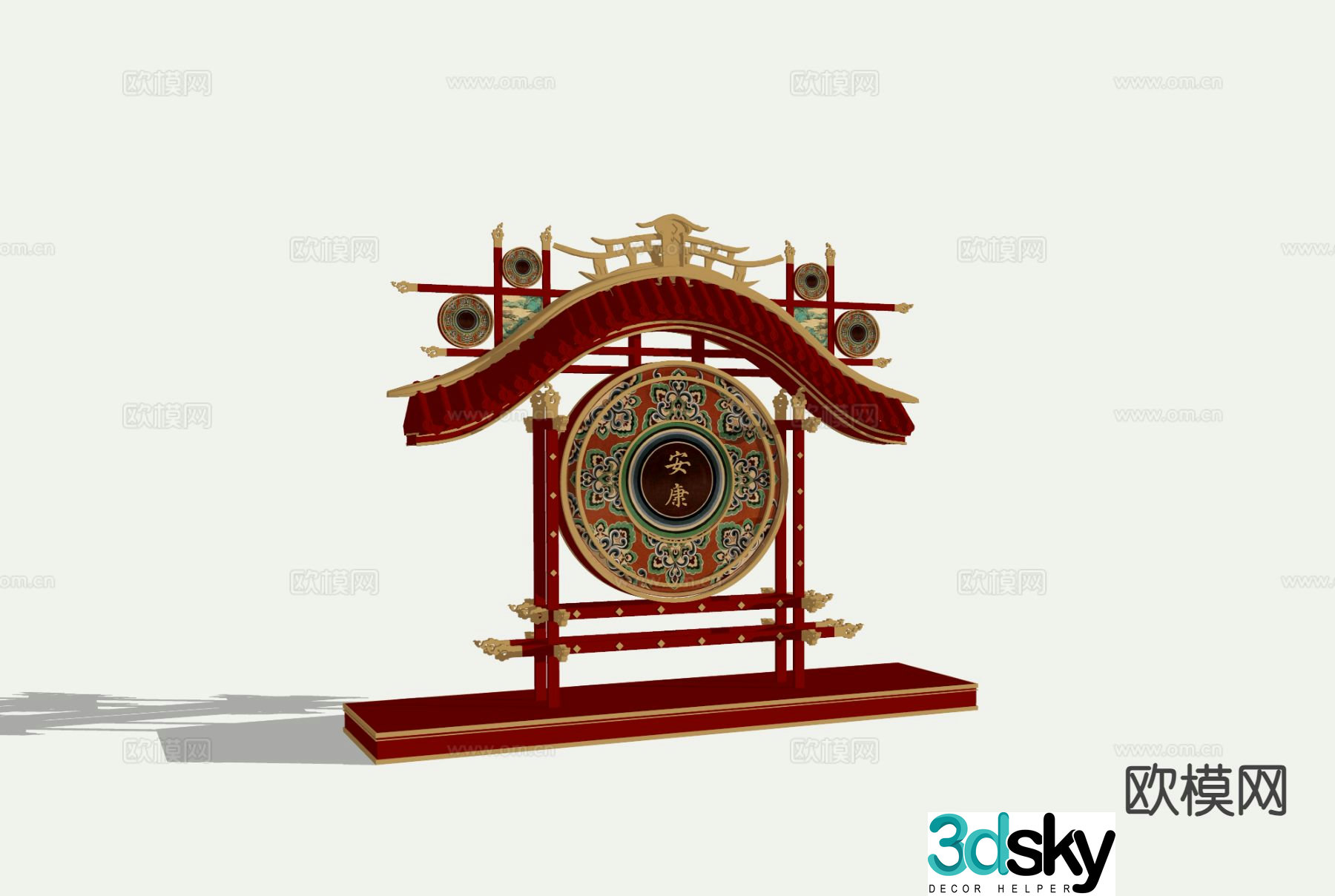 New Chinese style national fashion stage decoration Internet celebrity decoration 3D model