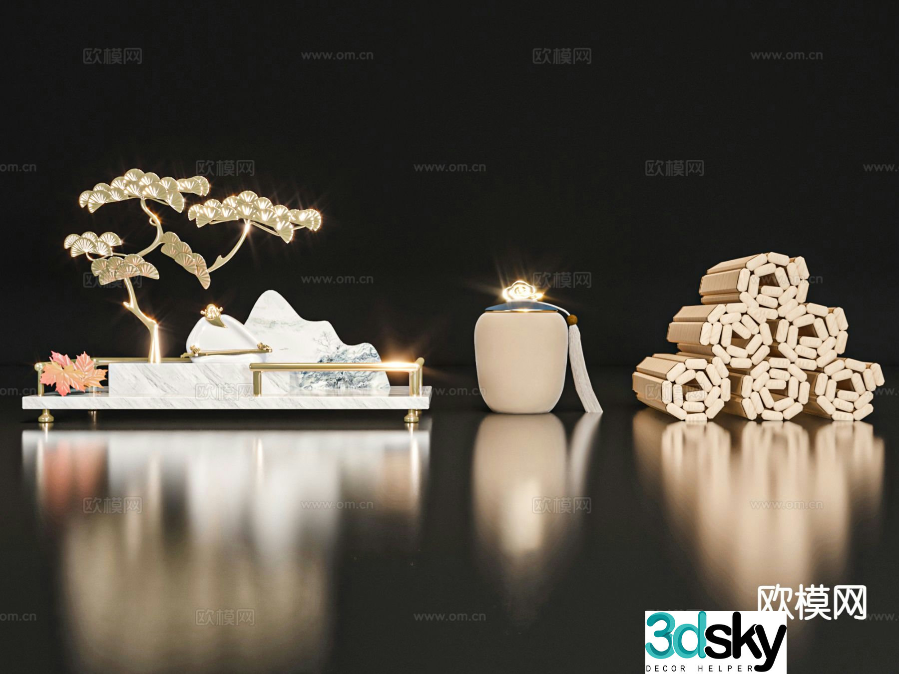 New Chinese style ornaments and crafts 3D model