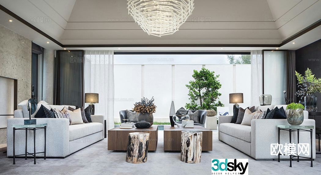 Modern reception sofa office sofa 3d model