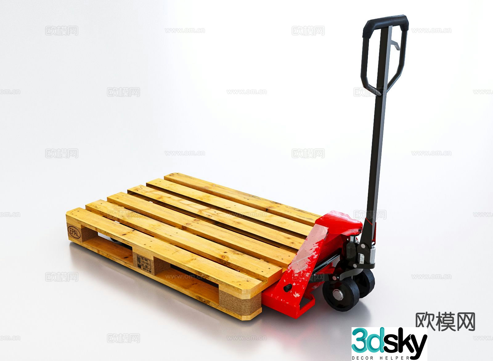 Forklift truck trailer 3d model
