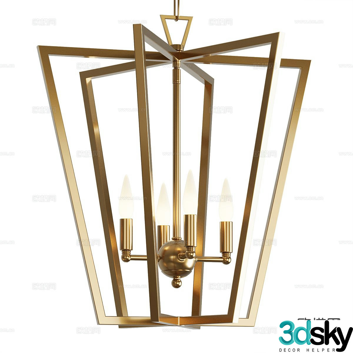 Light luxury chandelier art chandelier 3d model