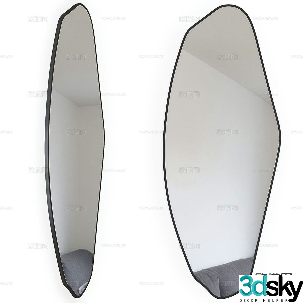Irregular dressing mirror hanging mirror mirror 3d model