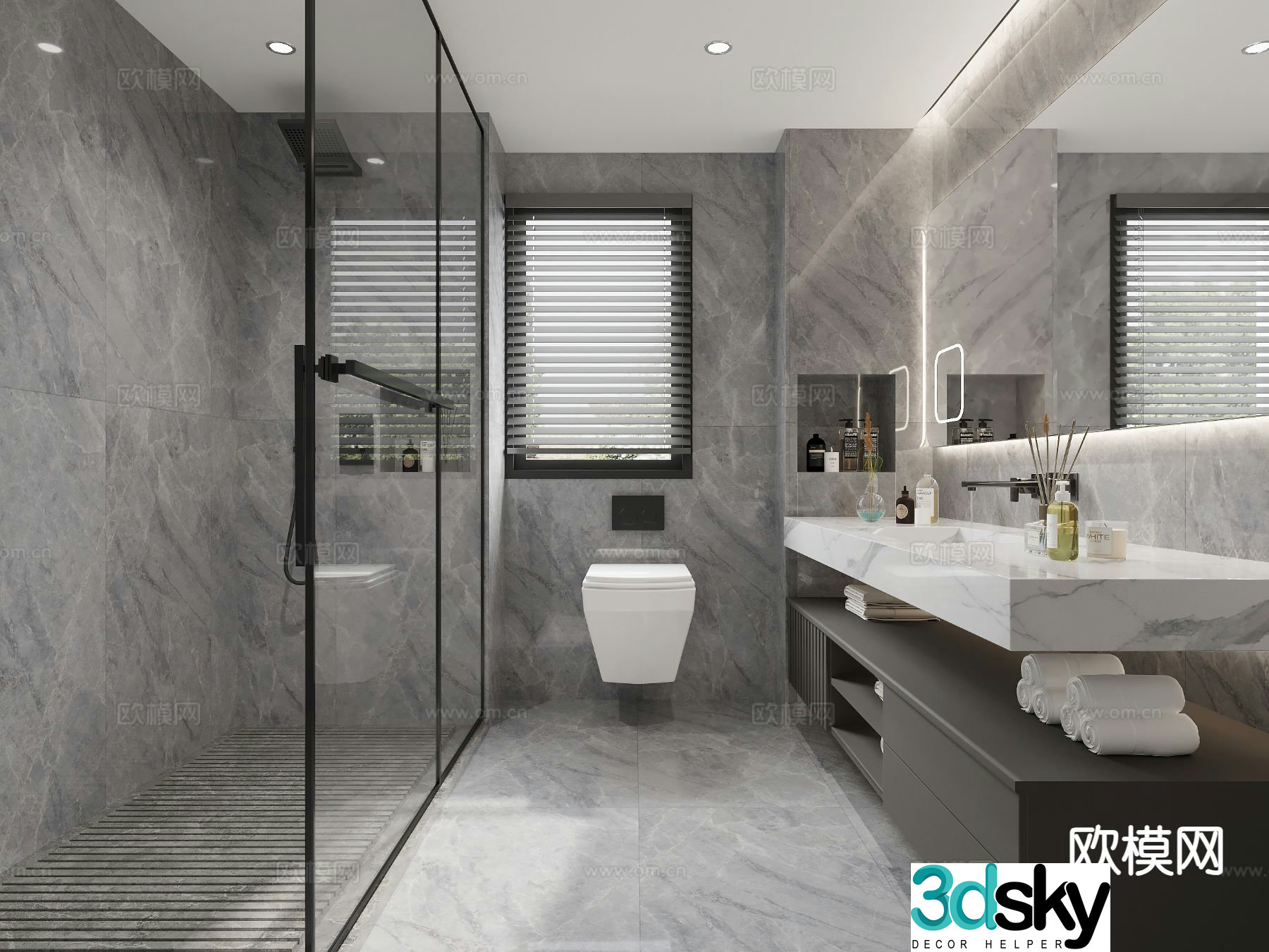 Modern bathroom bathroom 3d model